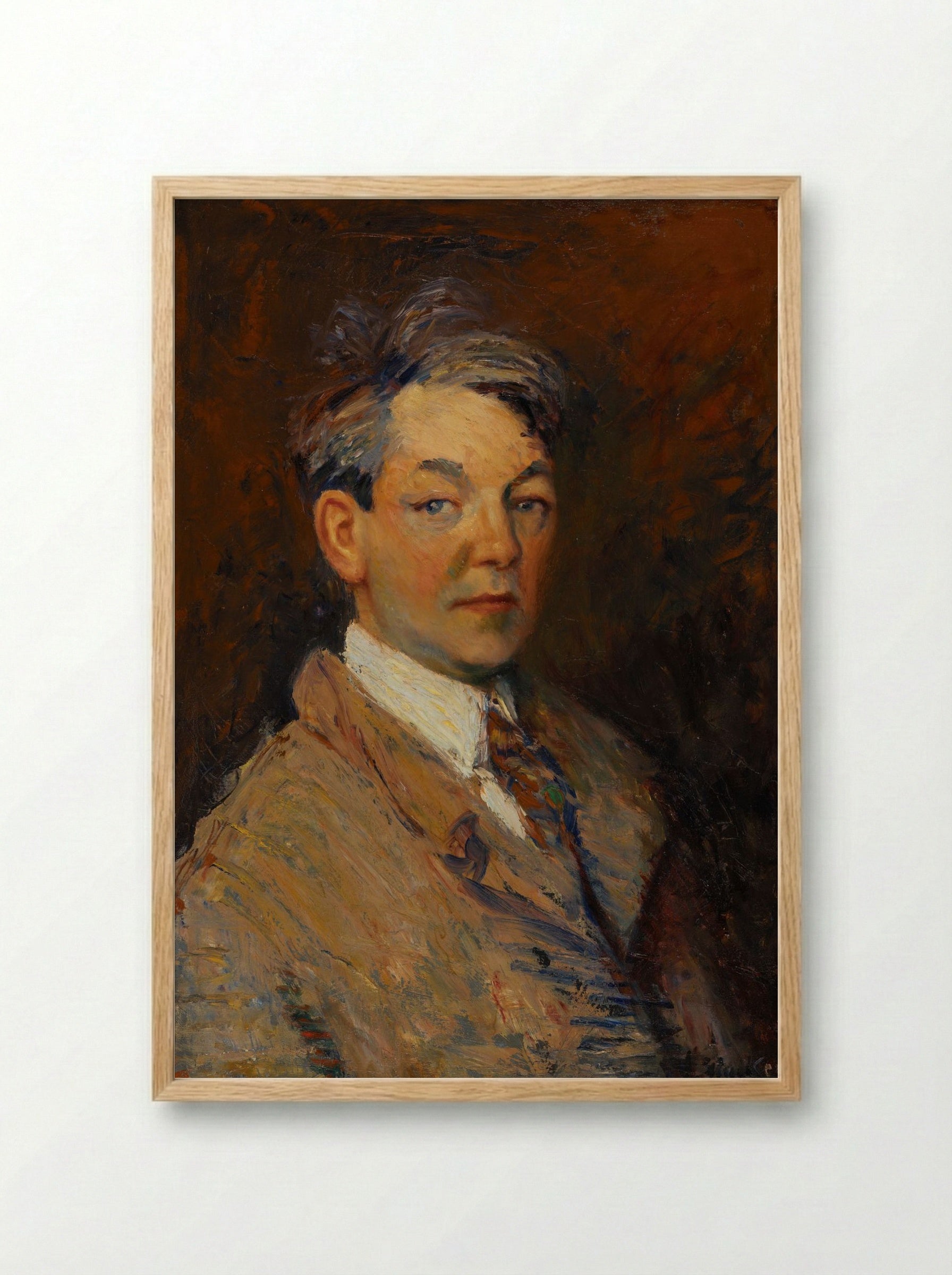 Self-Portrait - William James Glackens - Framed Print Wood