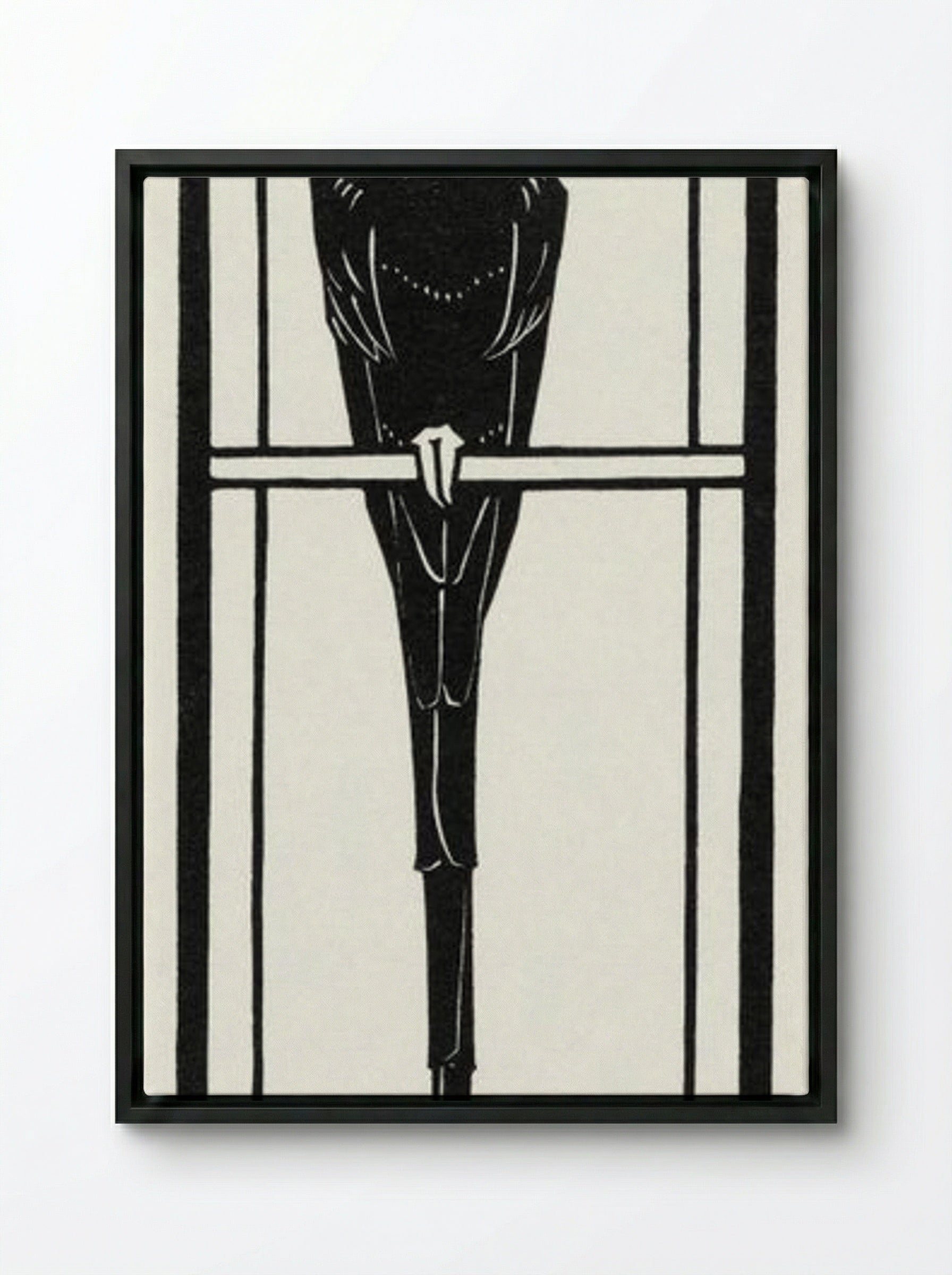 Ara (Macaw on Perch) - Julie de Graag - Framed Canvas Black