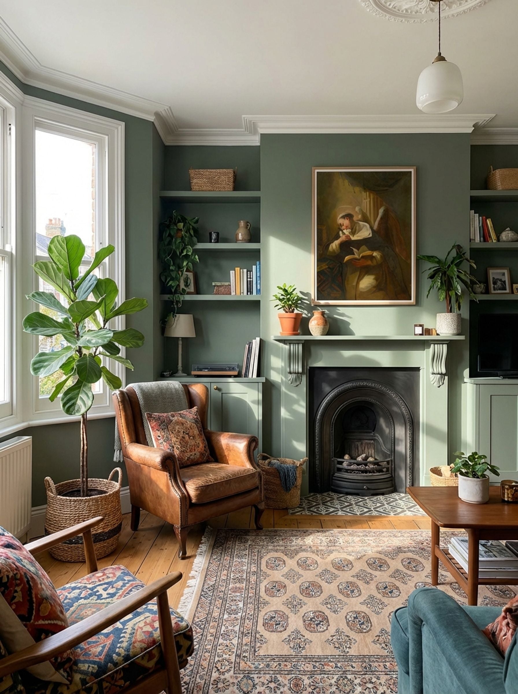 Kneeling Saint with Cross and Book - Fine Art Print - Lifestyle