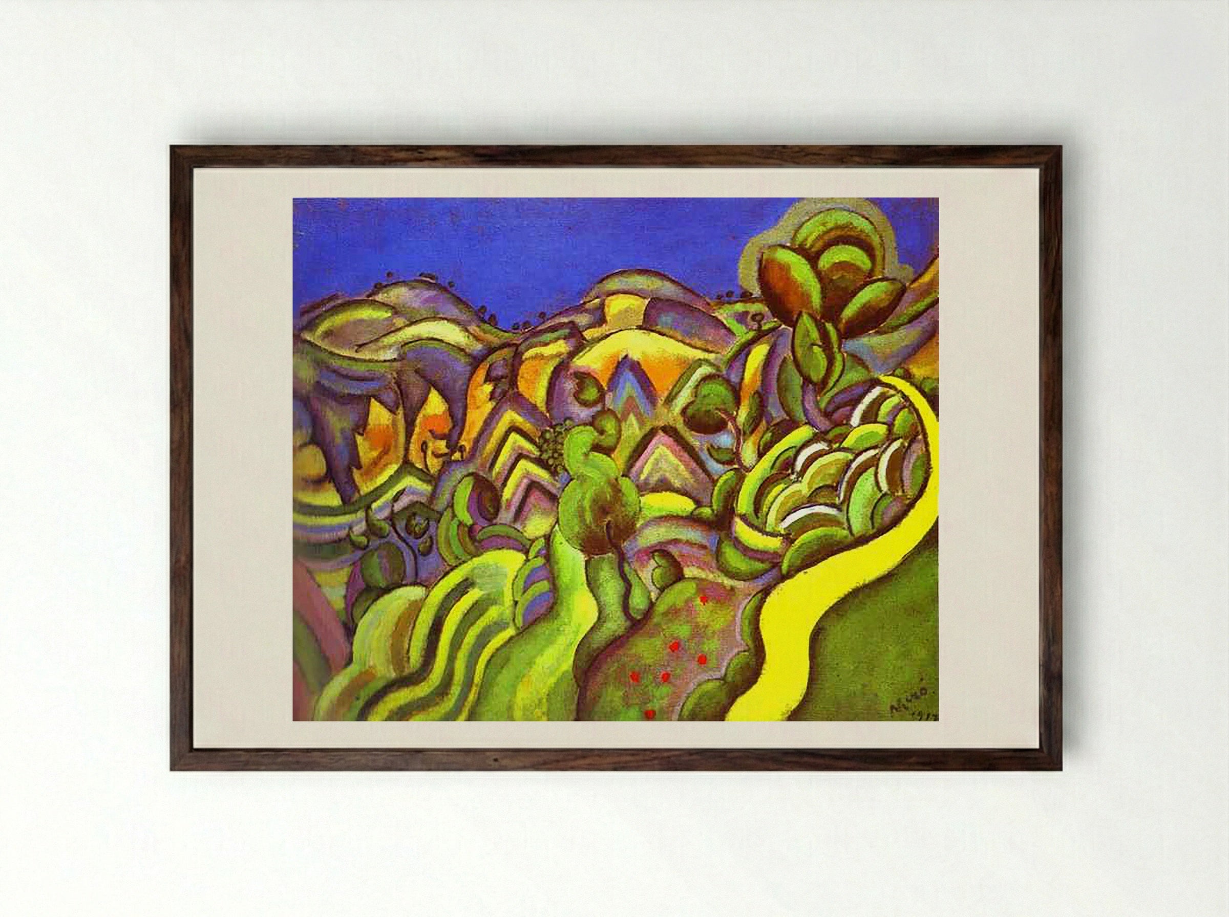 Ciurana, the Path - Rafael Benet Vancells - Framed Print Dark Wood