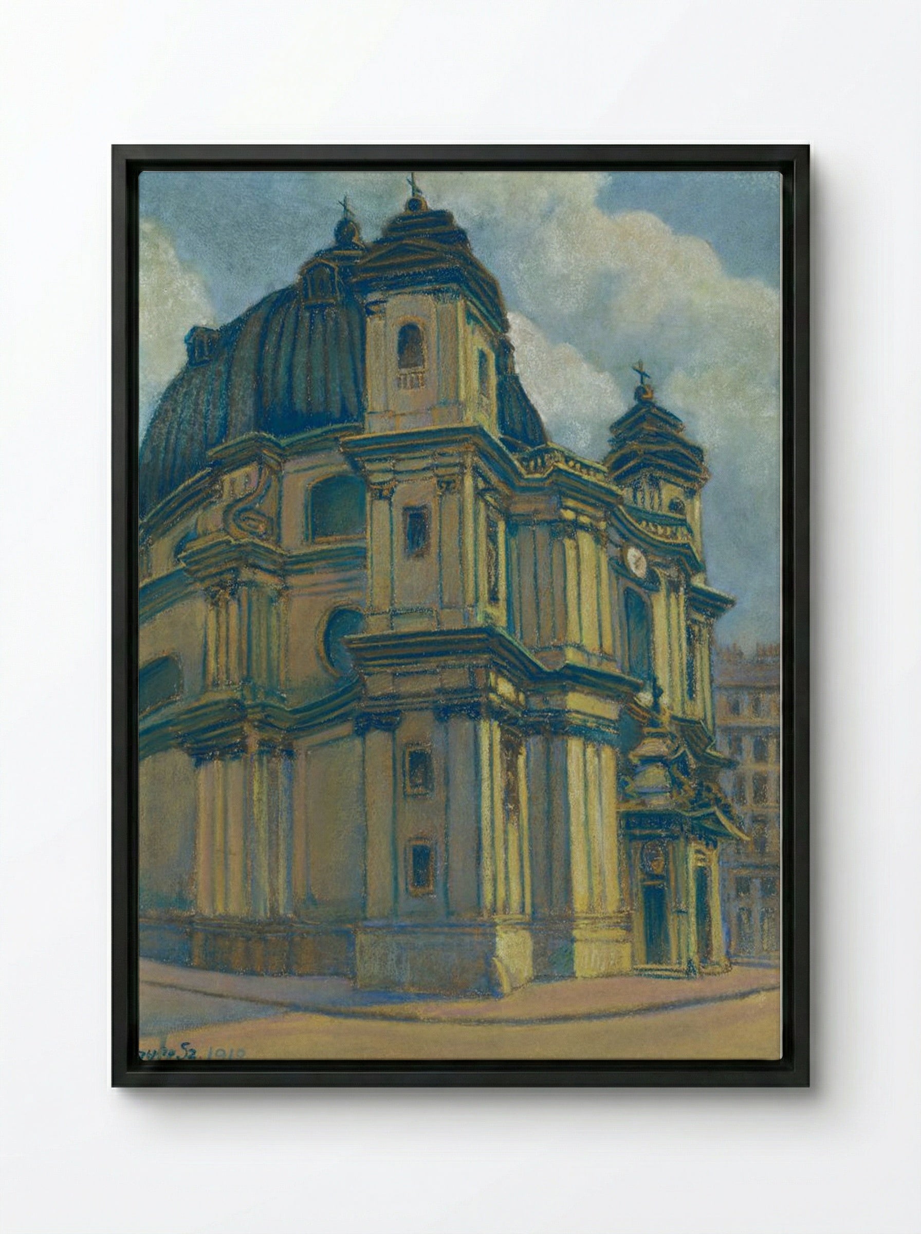 Church in Vienna - Konstantin Bauer - Framed Canvas Black