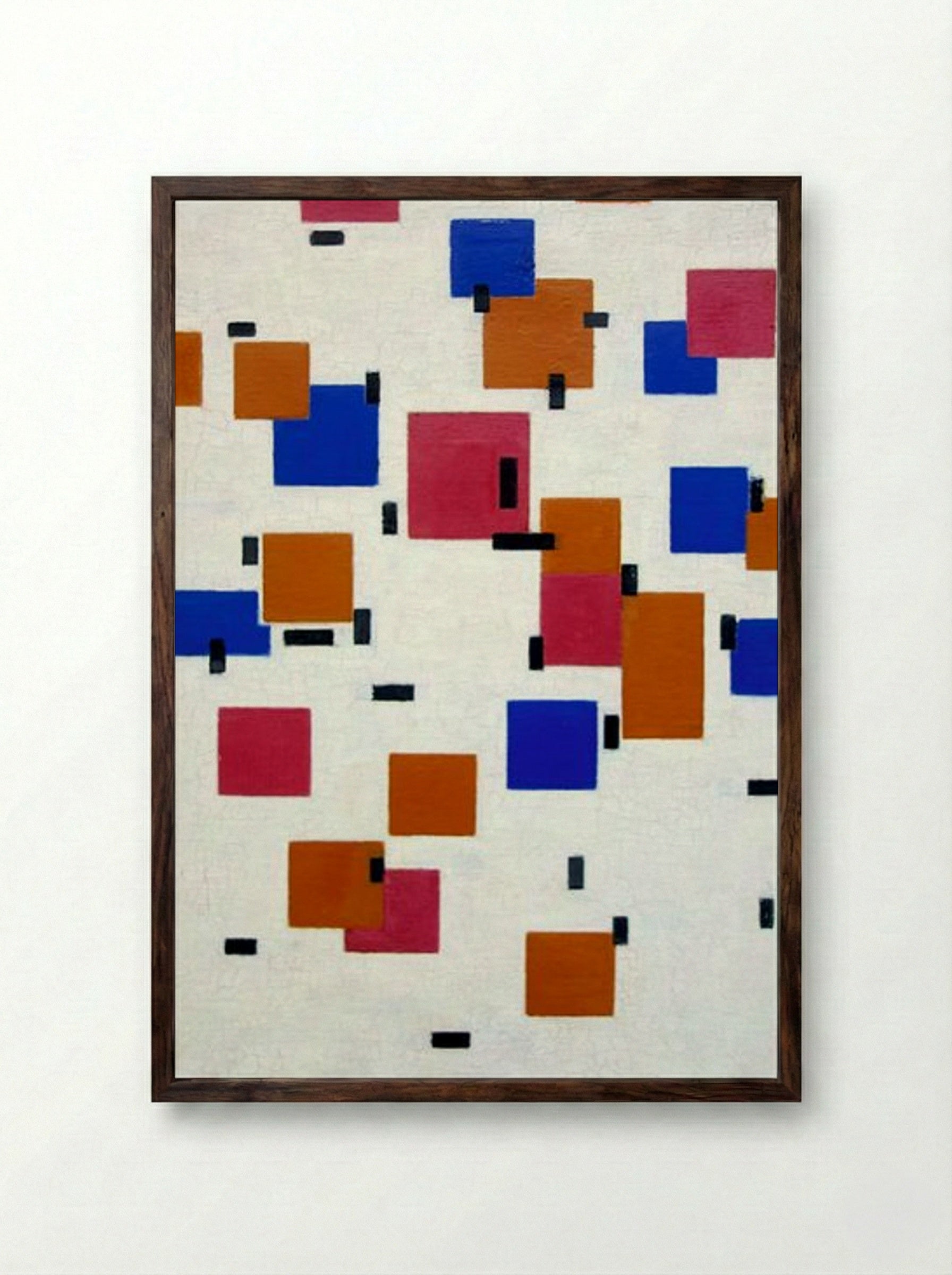 Composition in Colour A - Piet Mondrian - Framed Print Dark Wood