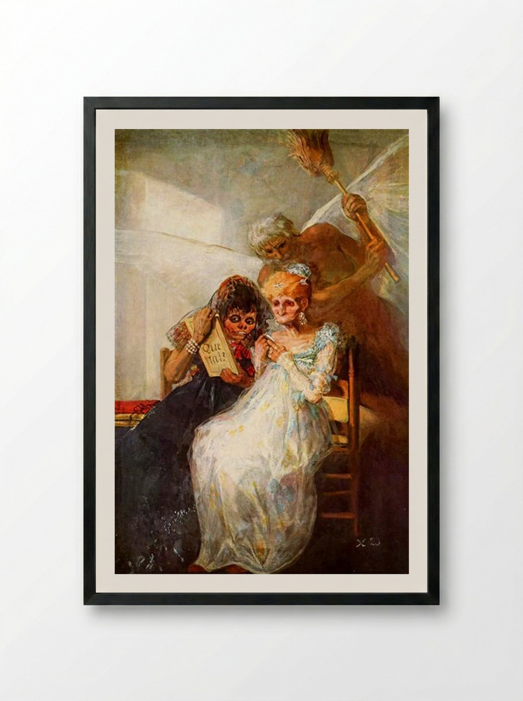 Time of the Old Women - Francisco Goya - Framed Print Black
