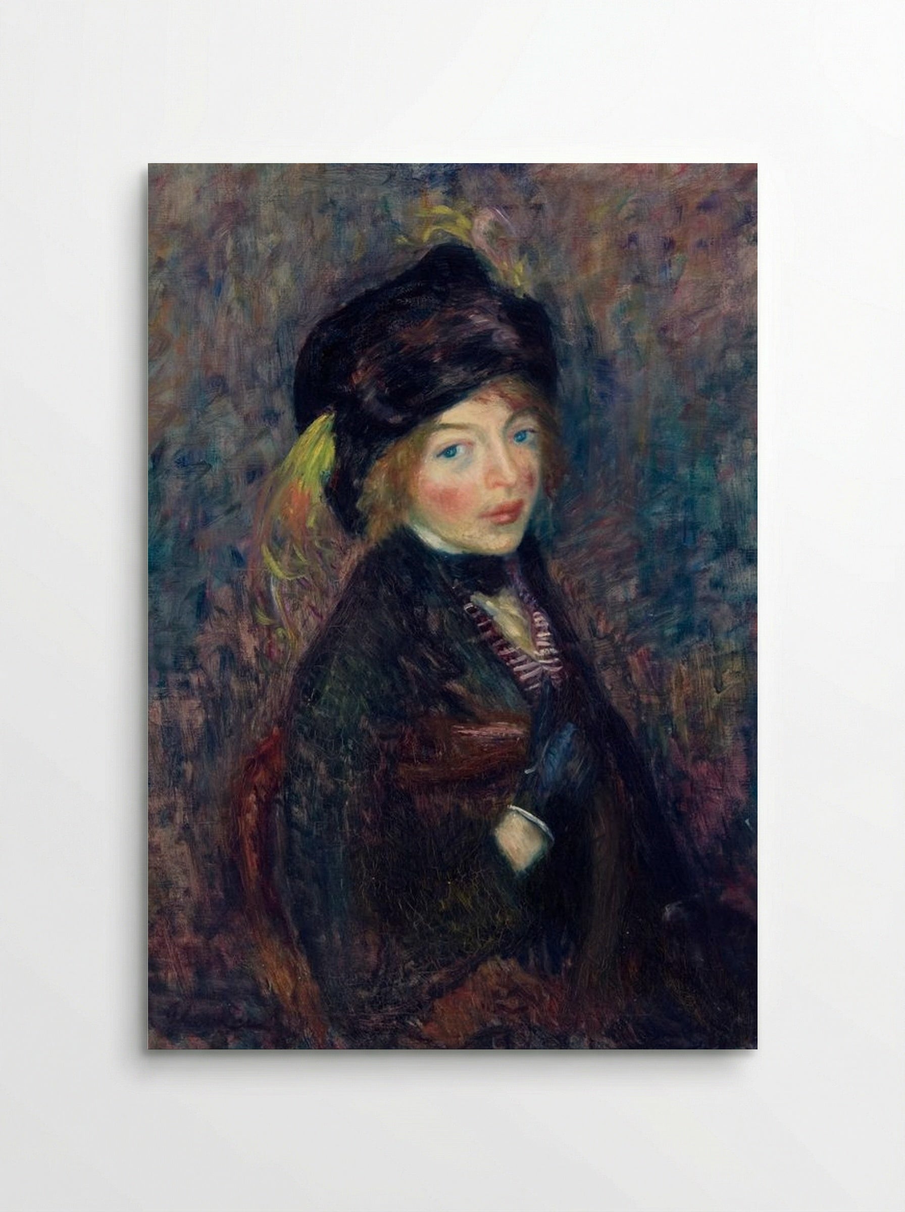 Head of Girl, Feather in Turban - William James Glackens - Poster