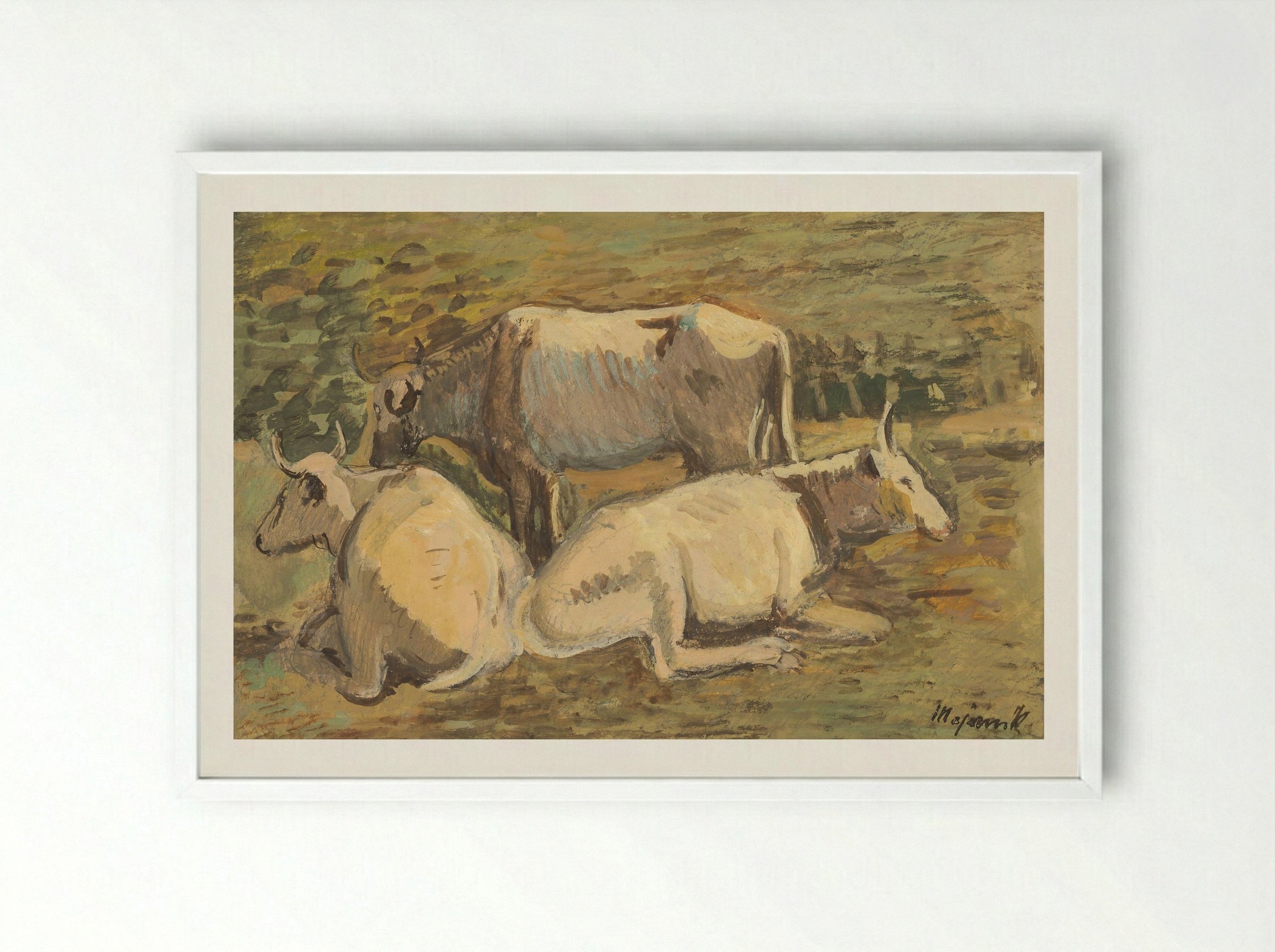 Cows - Cyprián Majerník - Framed Print White