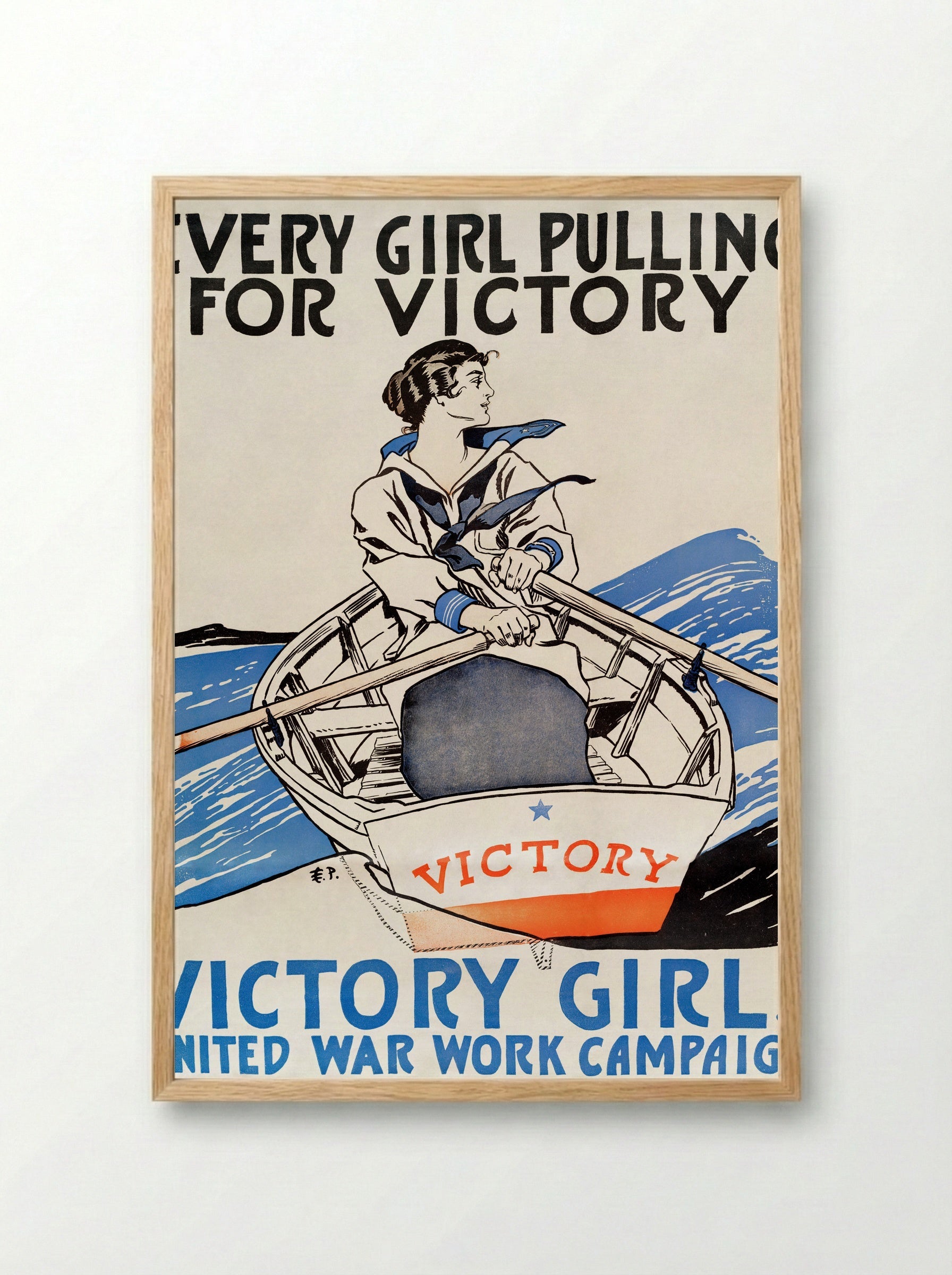 Every Girl Pulling for Victory - Edward Penfield - Framed Print Wood
