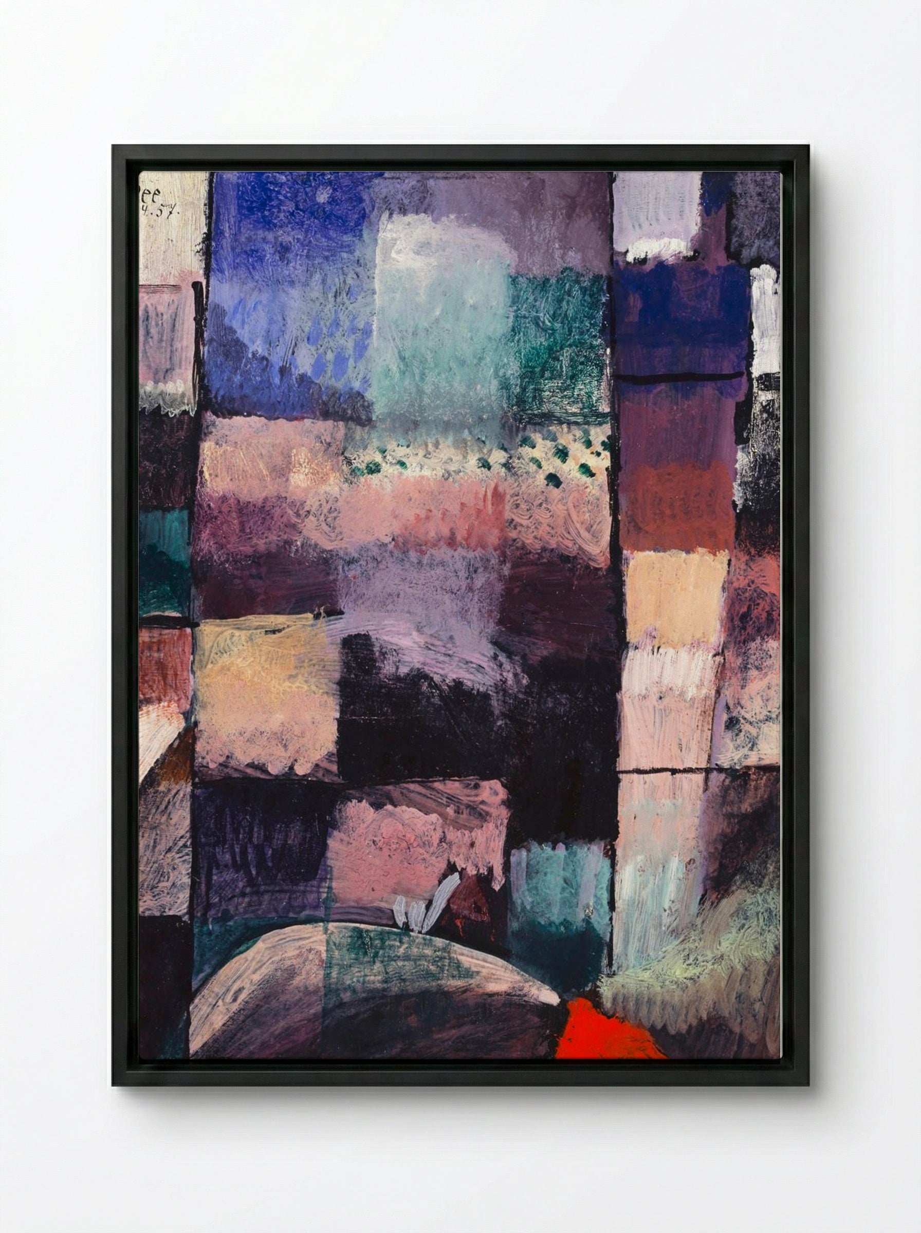 About a Motif from Hammamet - Paul Klee - Framed Canvas Black