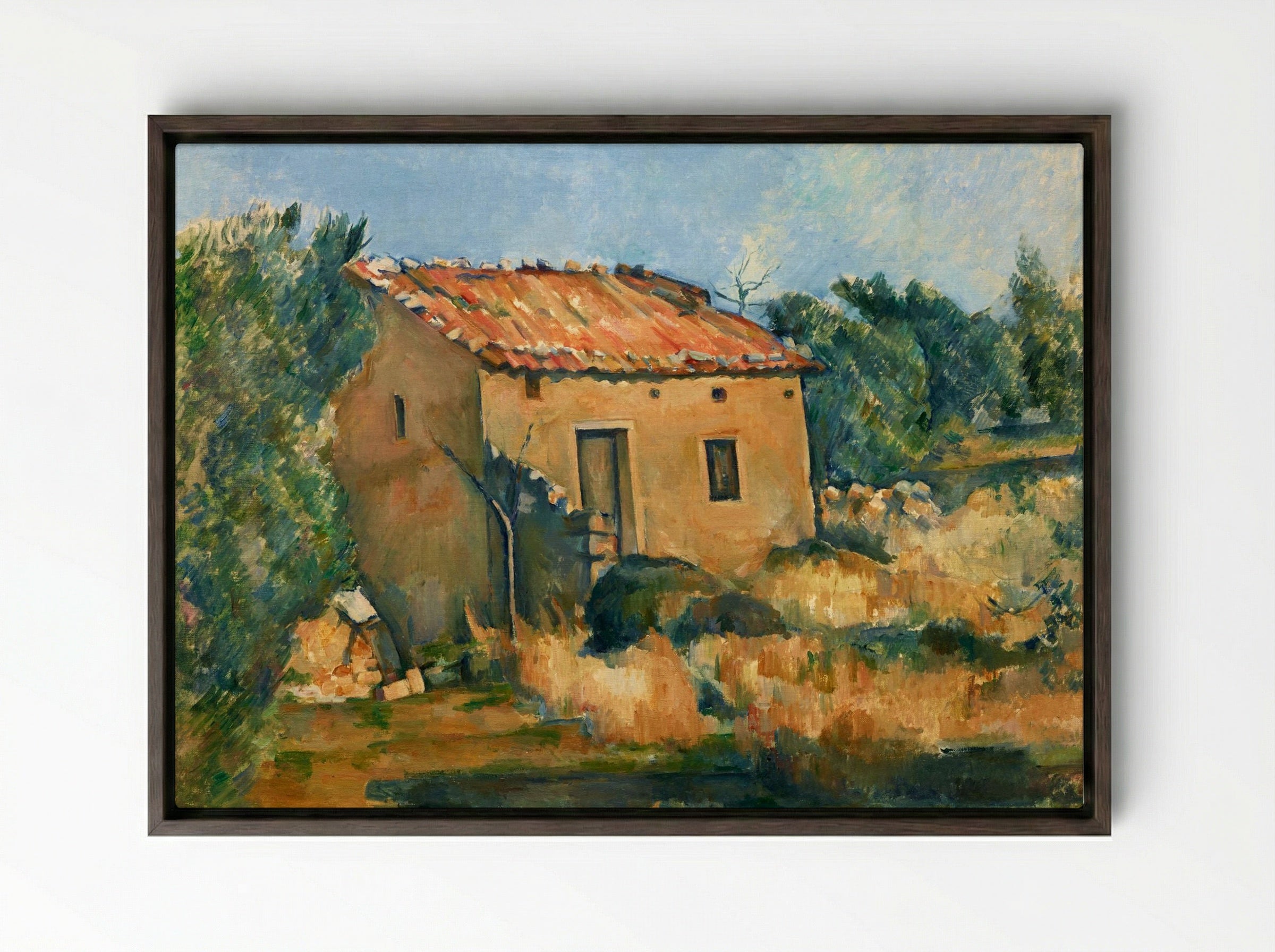 Abandoned House near Aix-en-Provence - Paul Cézanne - Framed Canvas Dark Wood