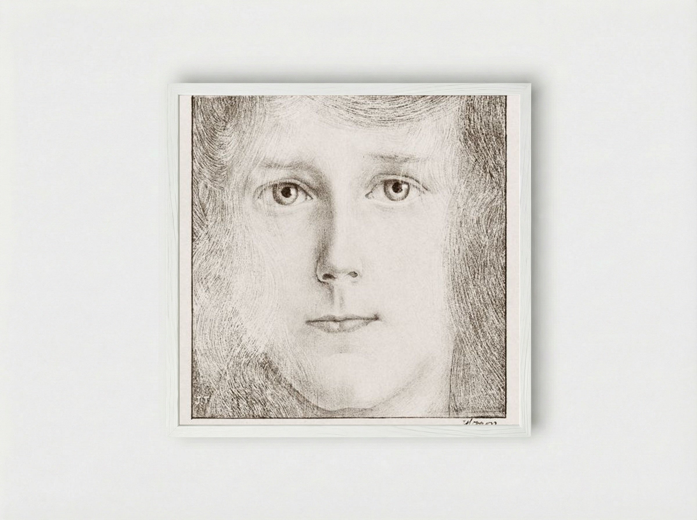 Portrait of Willy Timmerman - Jan Toorop - Framed Print White