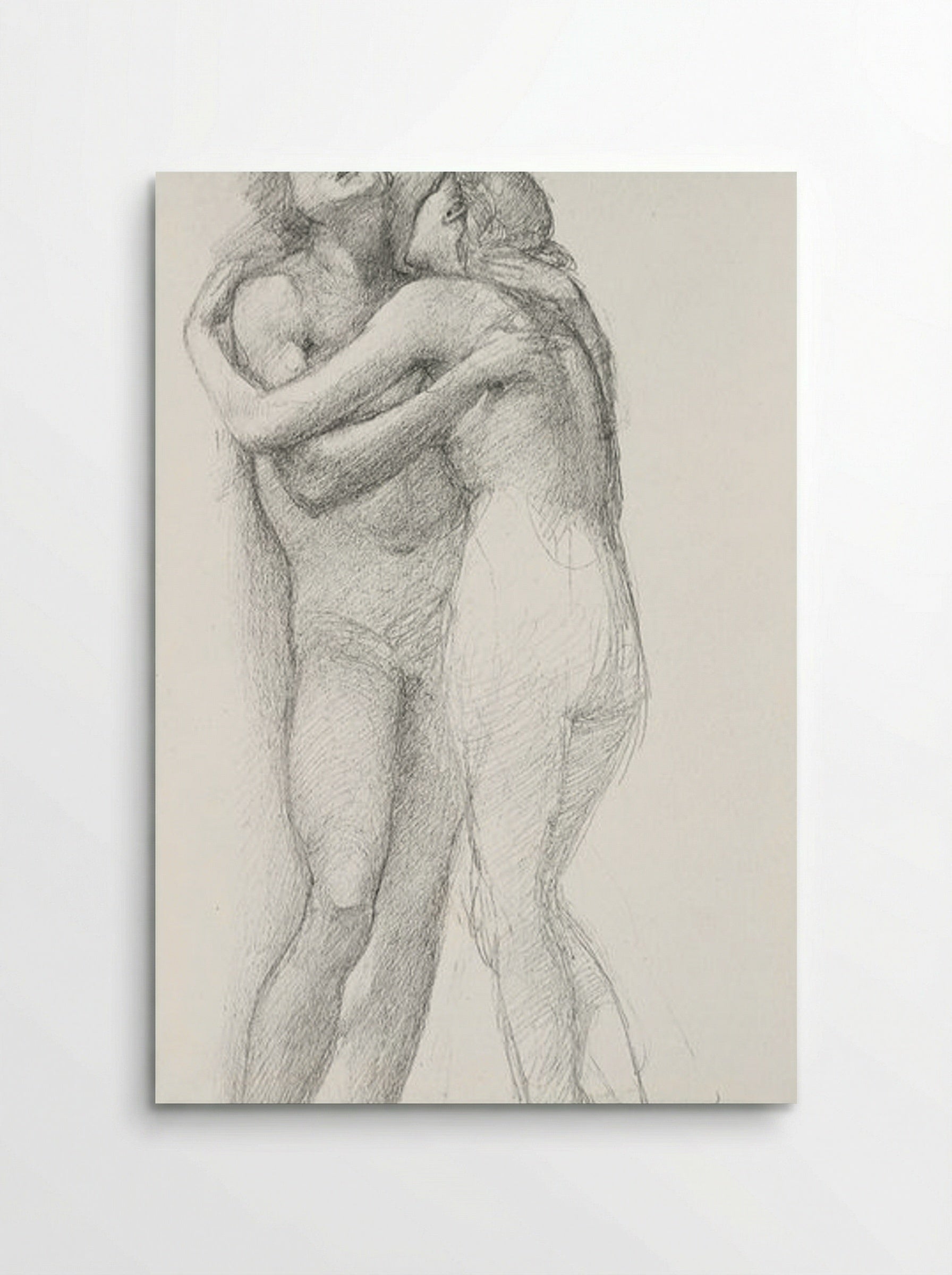 Two Nudes Embracing (Study) - Edward Burne-Jones - Poster