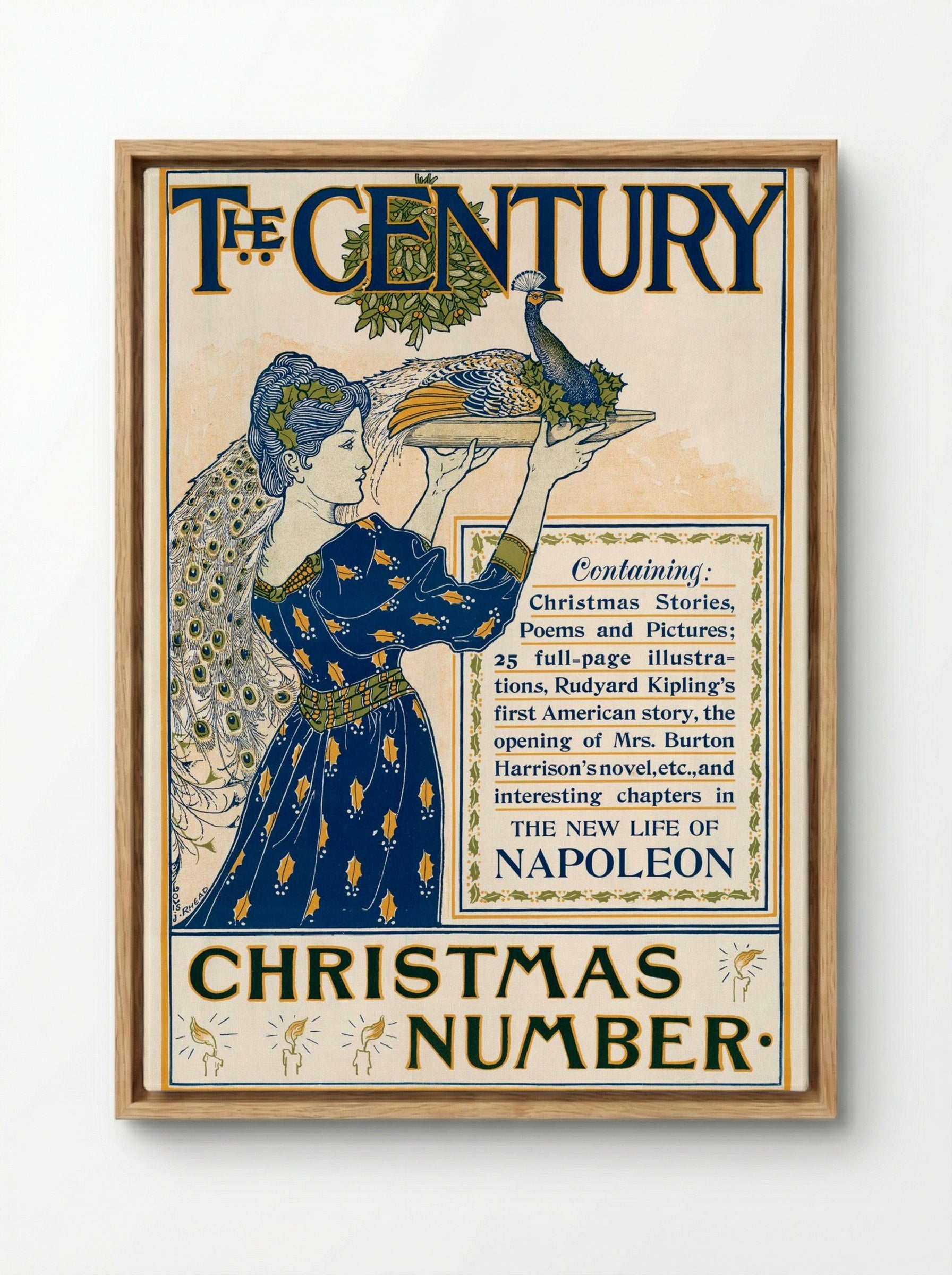 The Century, Christmas Number (Magazine Cover) - Louis Rhead - Framed Canvas Wood