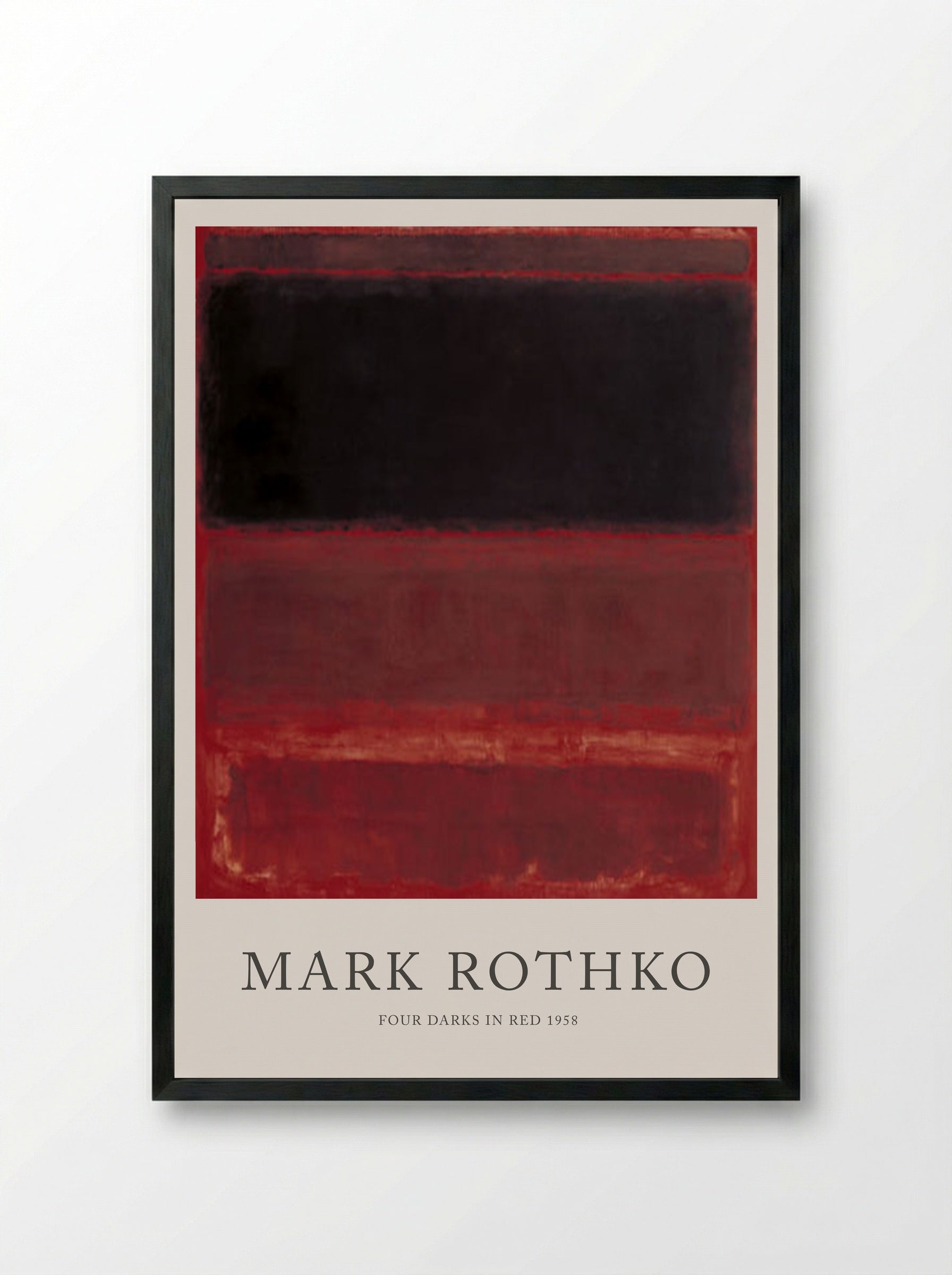 Four Darks in Red - Mark Rothko - Framed Print Black