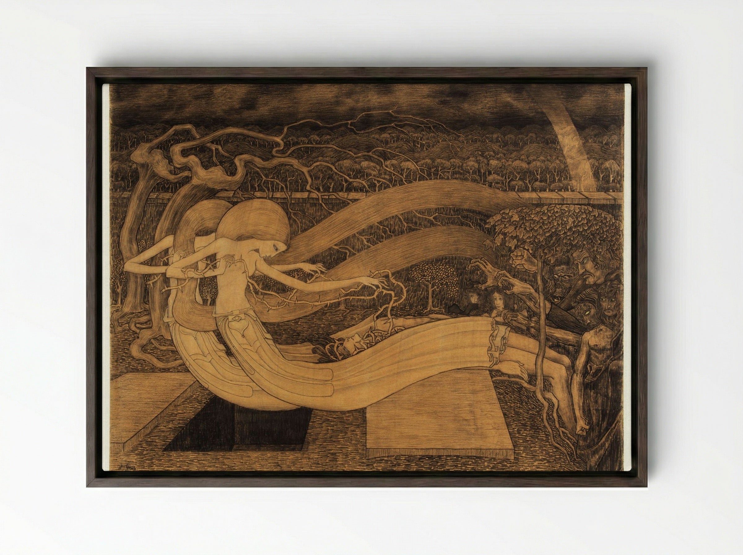 O Grave, Where is Thy Victory? - Jan Toorop - Framed Canvas Dark Wood