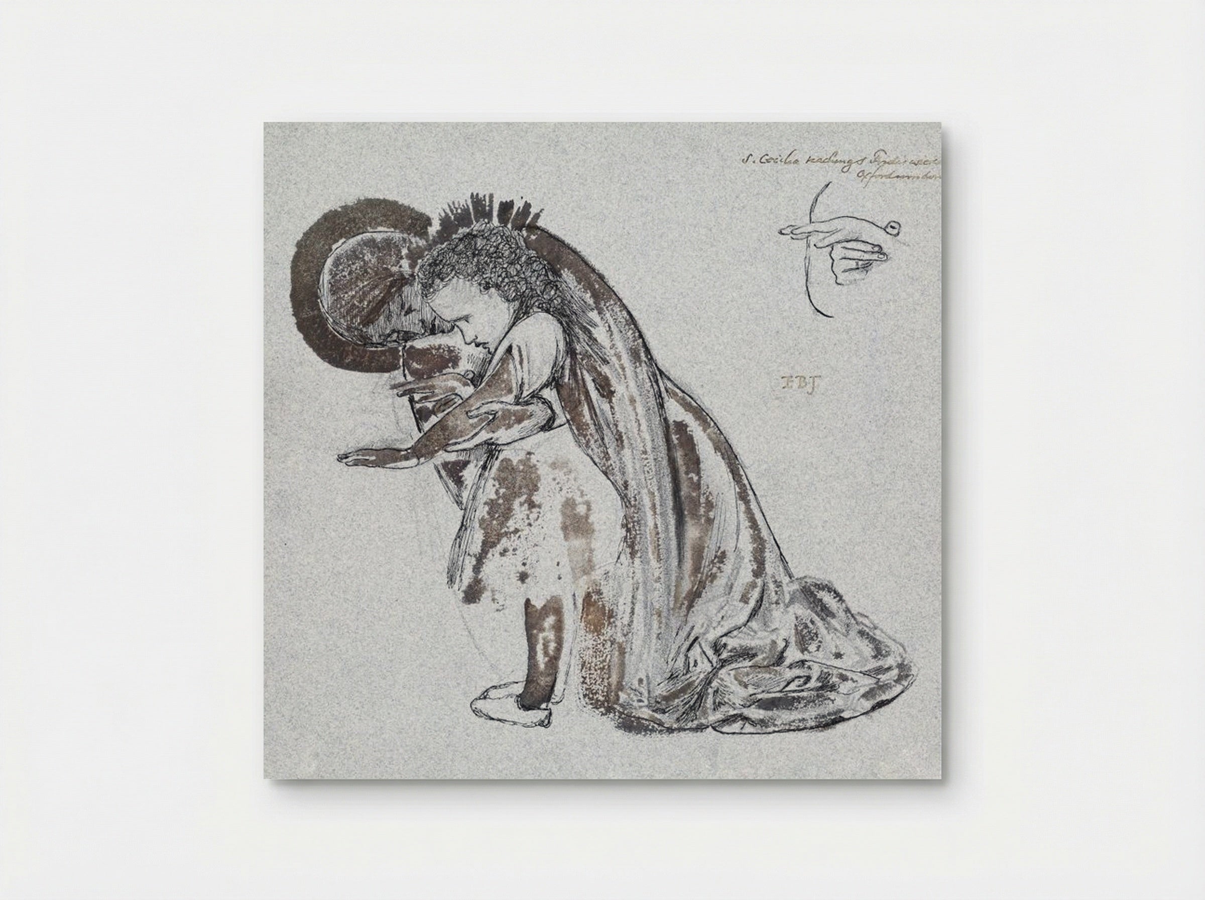 Study of St Cecilia Teaching St Frideswide - Edward Burne-Jones - Poster