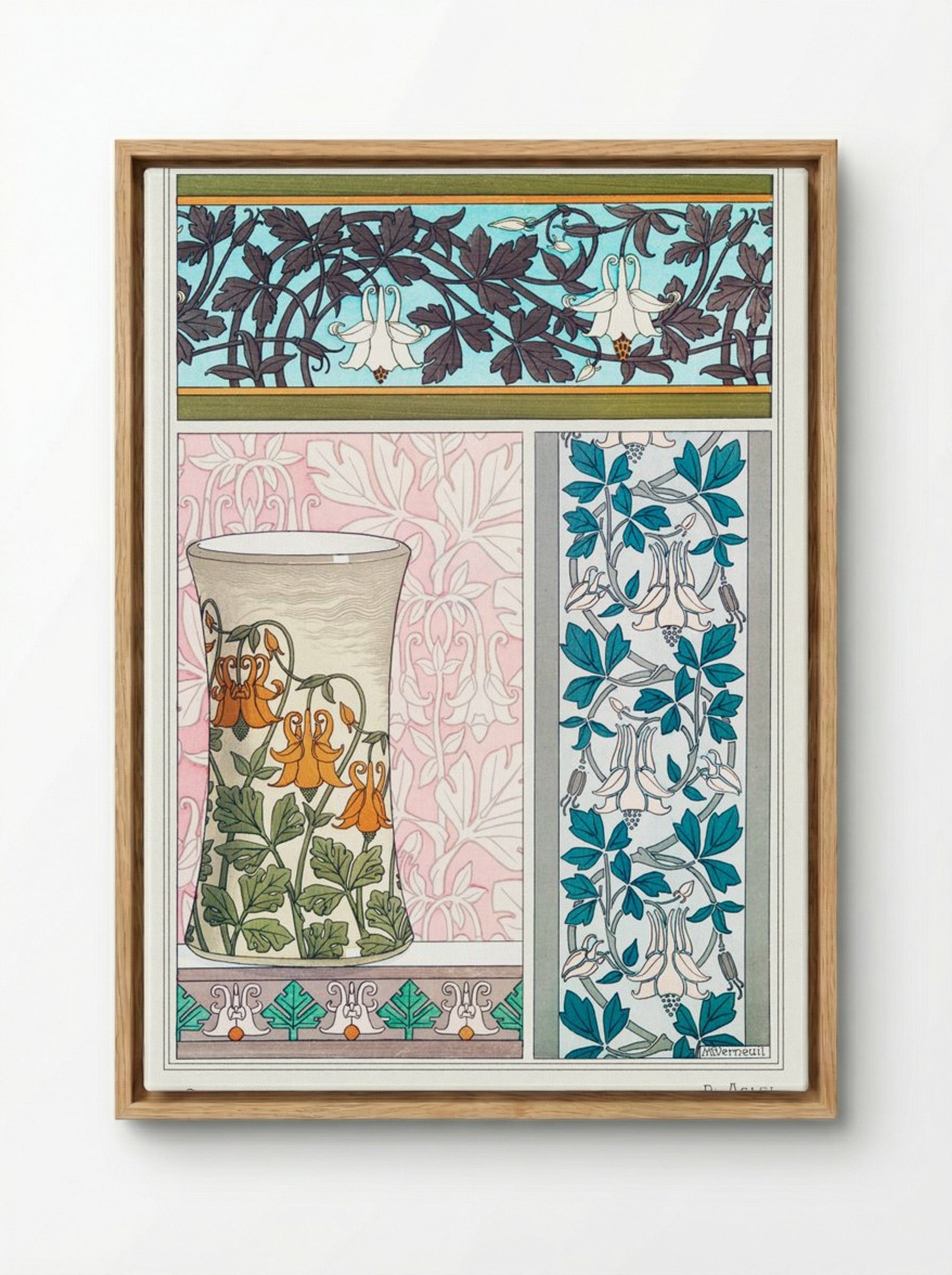 Ancolie (Columbine) from La Plante et ses Applications ornementales - Maurice Pillard Verneuil - Framed Canvas Wood