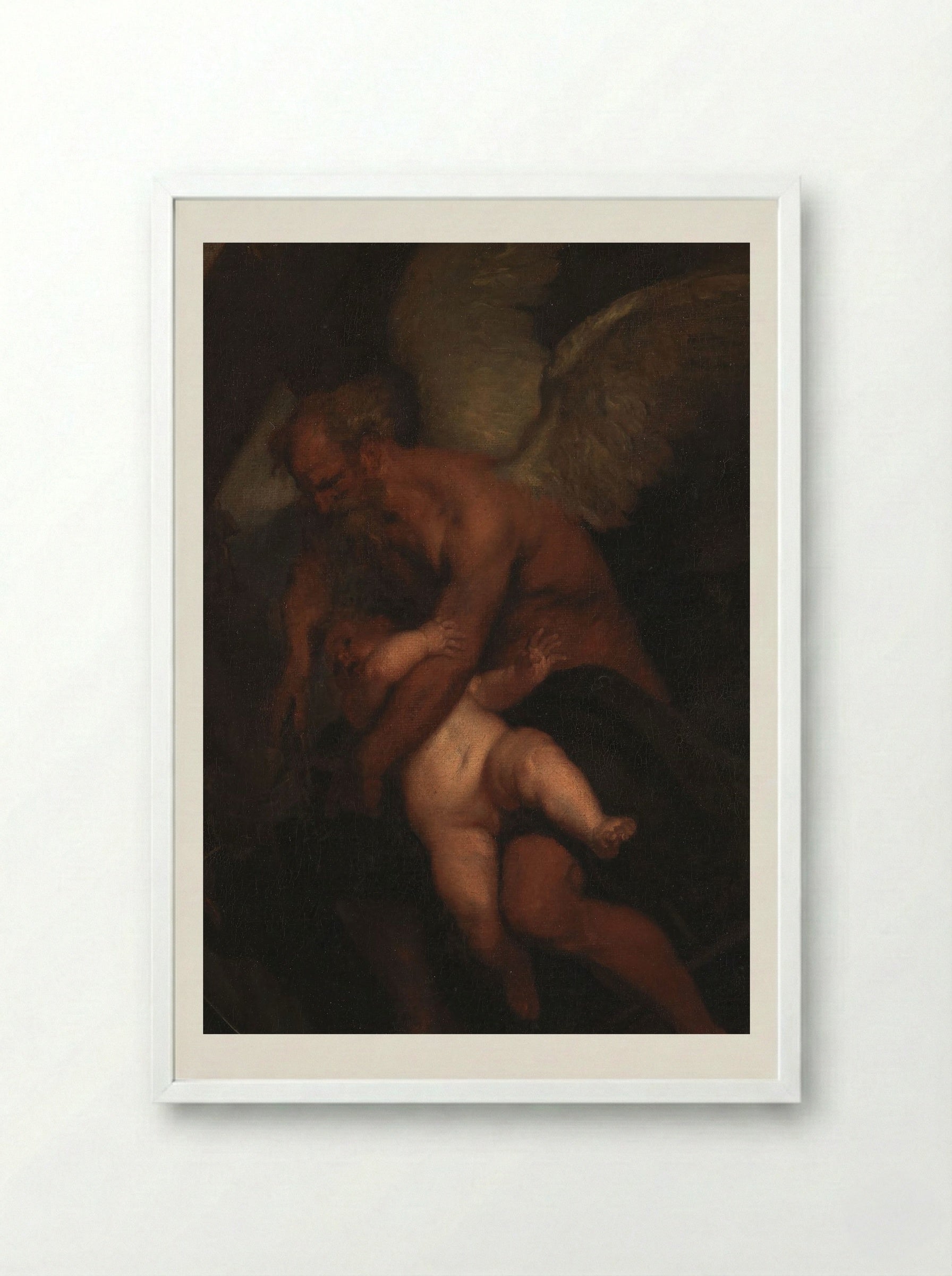 The Time that Clips Cupid's Wings - Caspar Netscher - Framed Print White