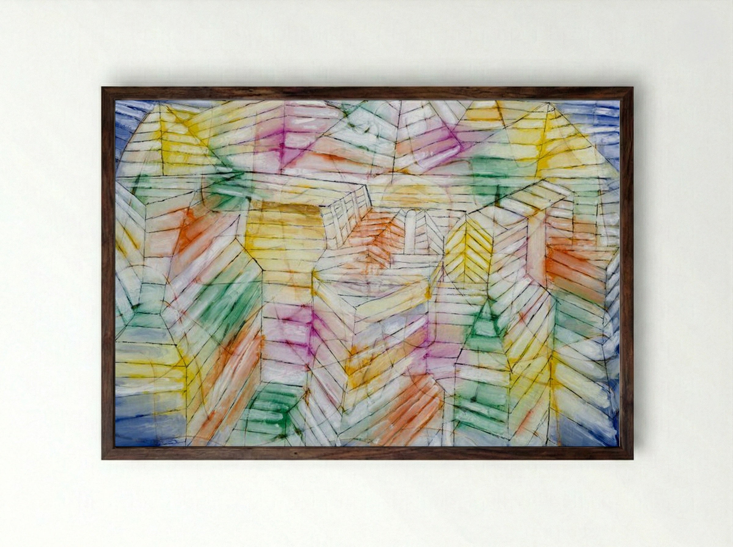 Theater, Mountain, Construction - Paul Klee - Framed Print Dark Wood