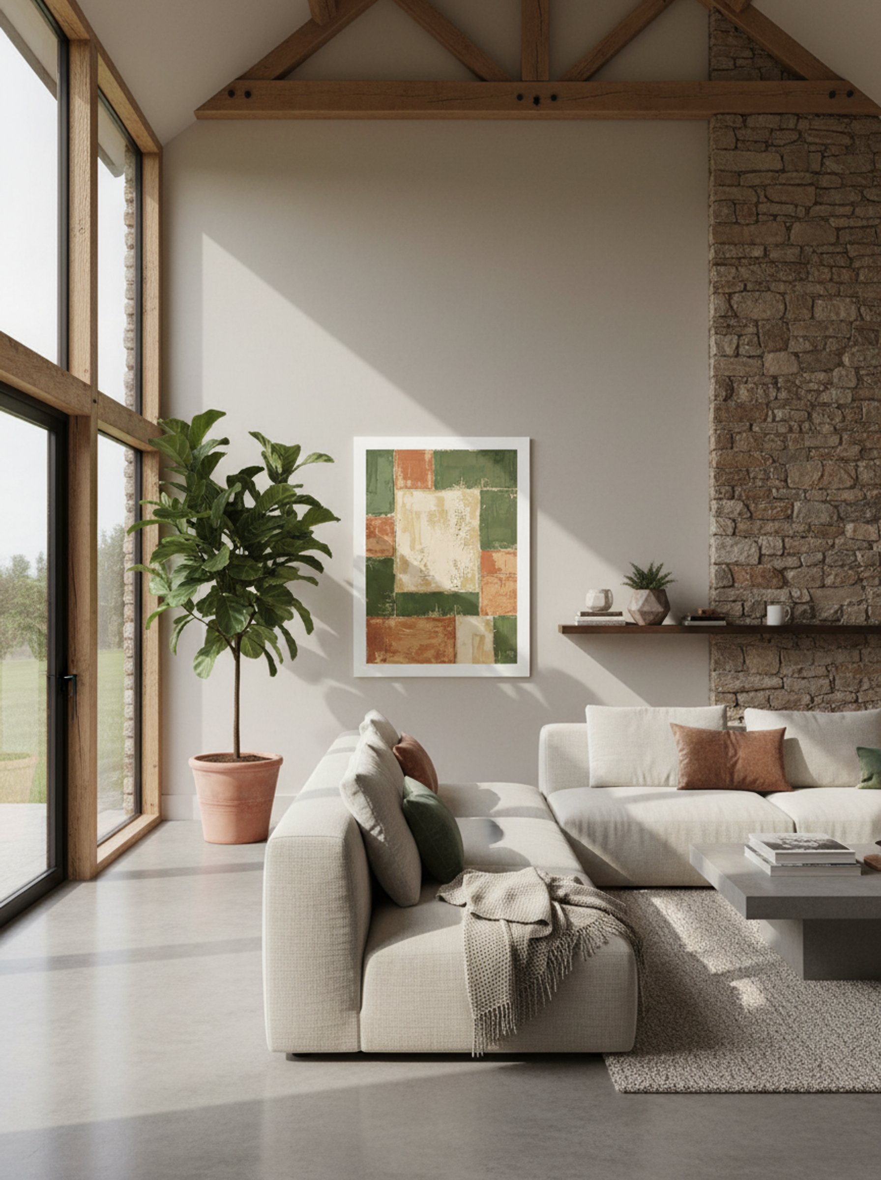 Terracotta Patchwork Poster - Lifestyle