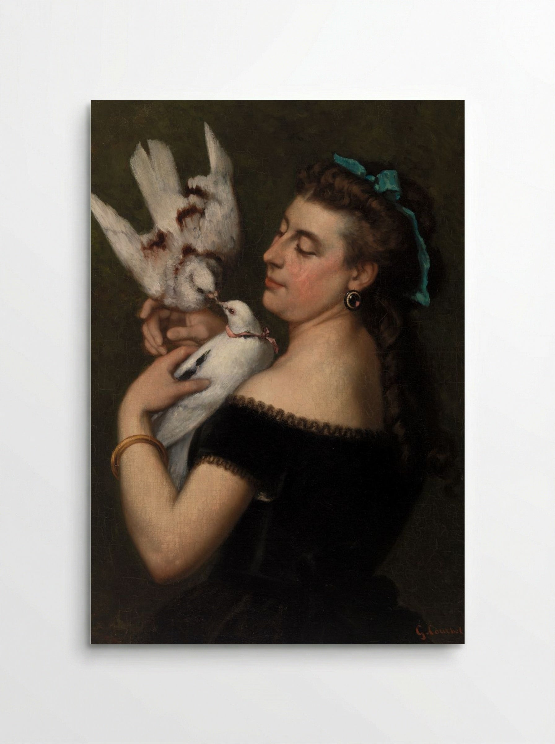 Woman with Pigeons - Gustave Courbet - Poster