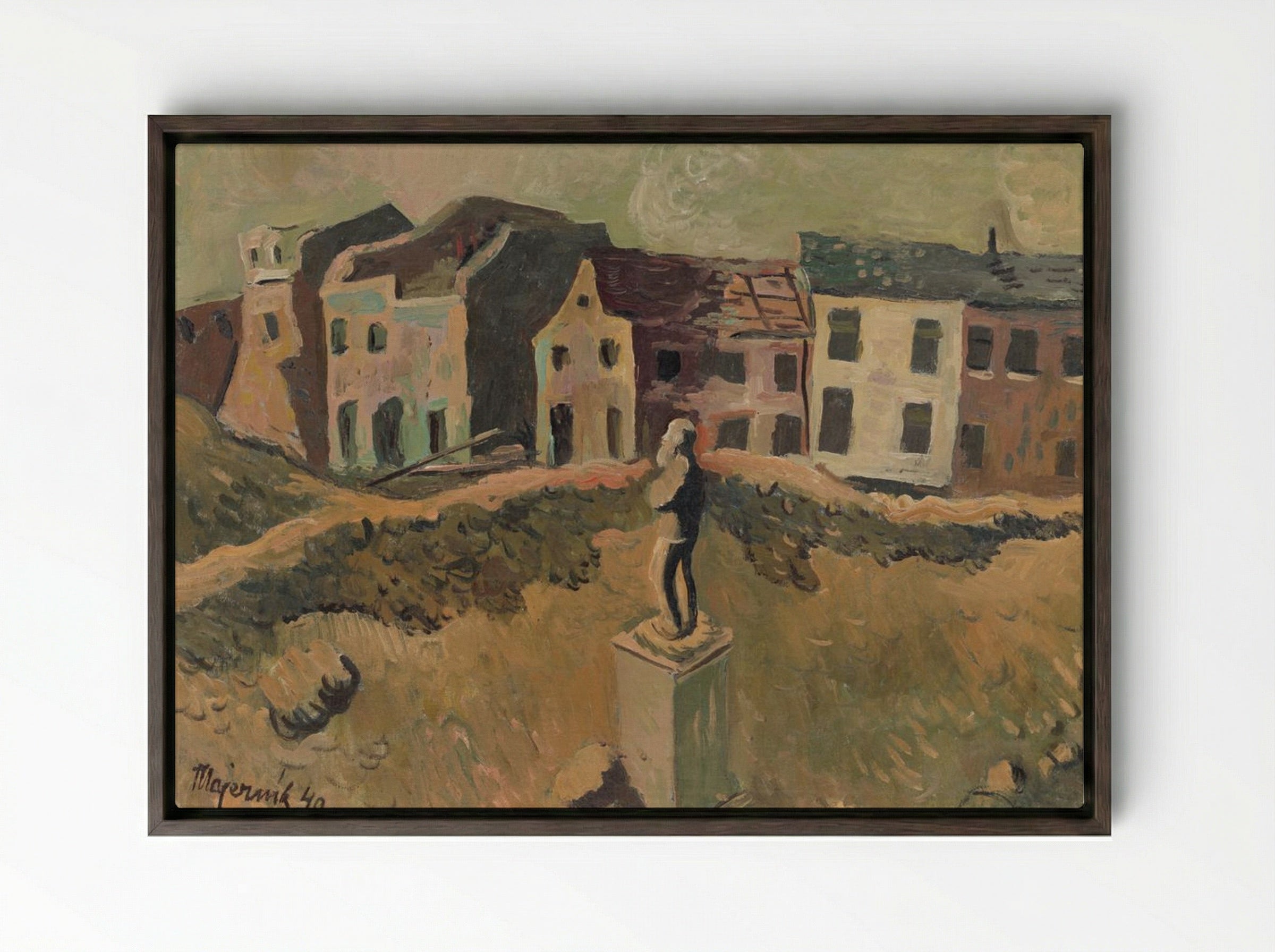 Monument, Memorial of a Famous Man - Cyprián Majerník - Framed Canvas Dark Wood