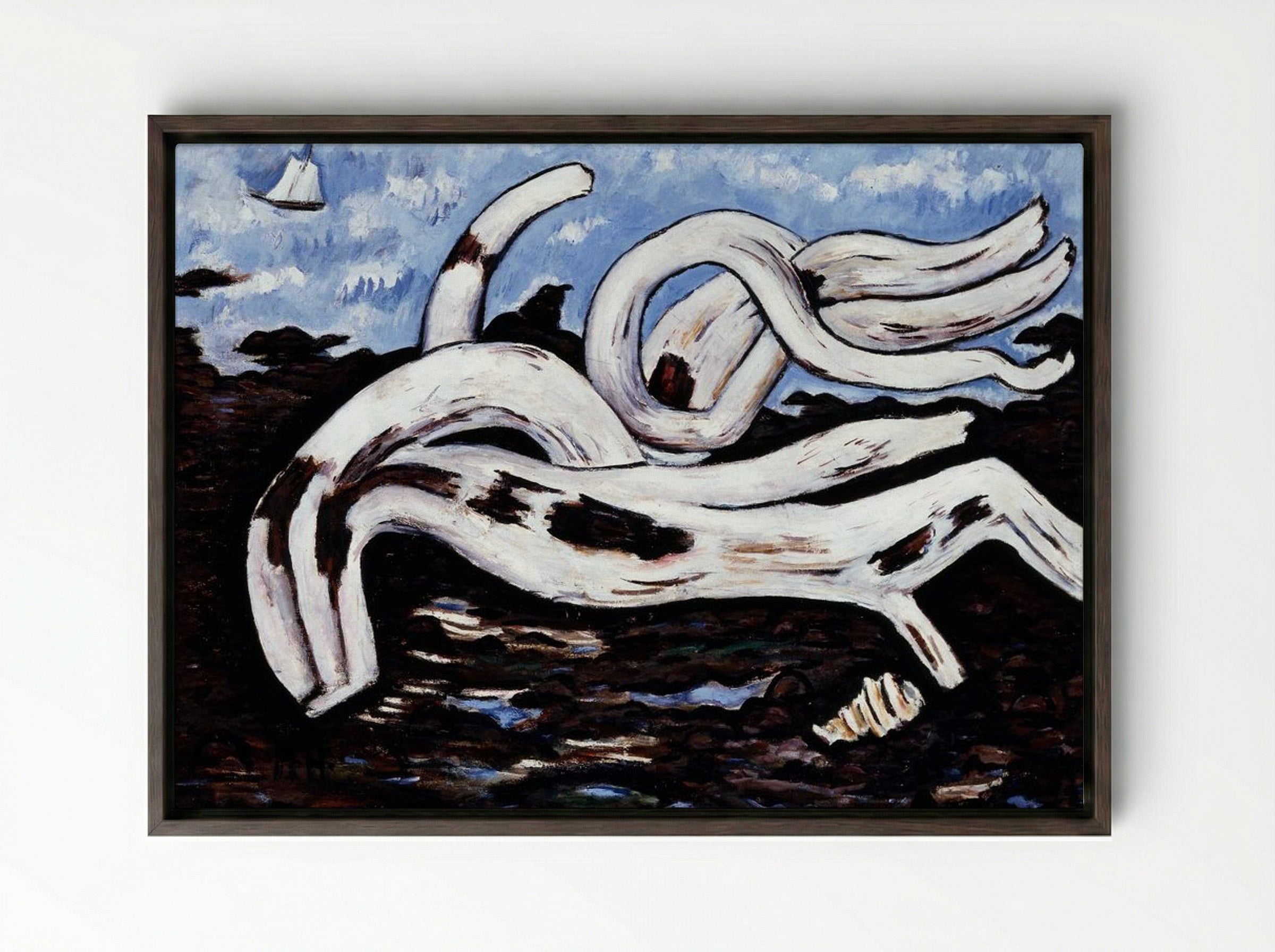 Driftwood on the Bagaduce - Marsden Hartley - Framed Canvas Dark Wood