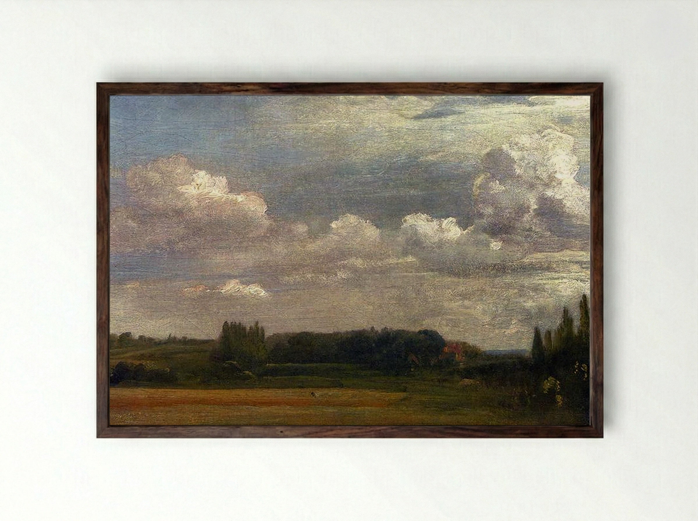 View Towards The Rectory From East Bergholt House - John Constable - Framed Print Dark Wood