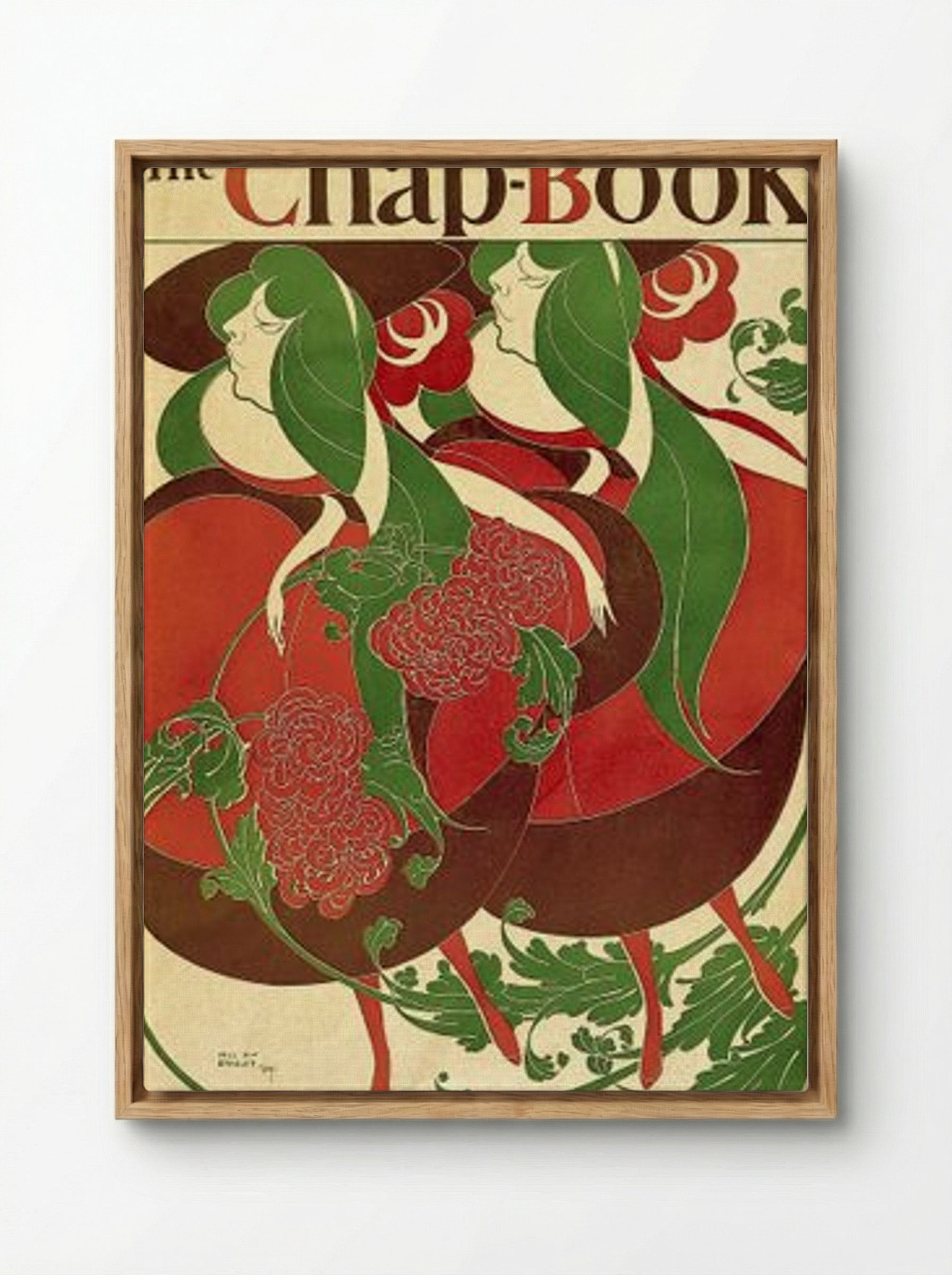 The Chap-Book: The Twins, May (Cover Design) - Will H. Bradley - Framed Canvas Wood