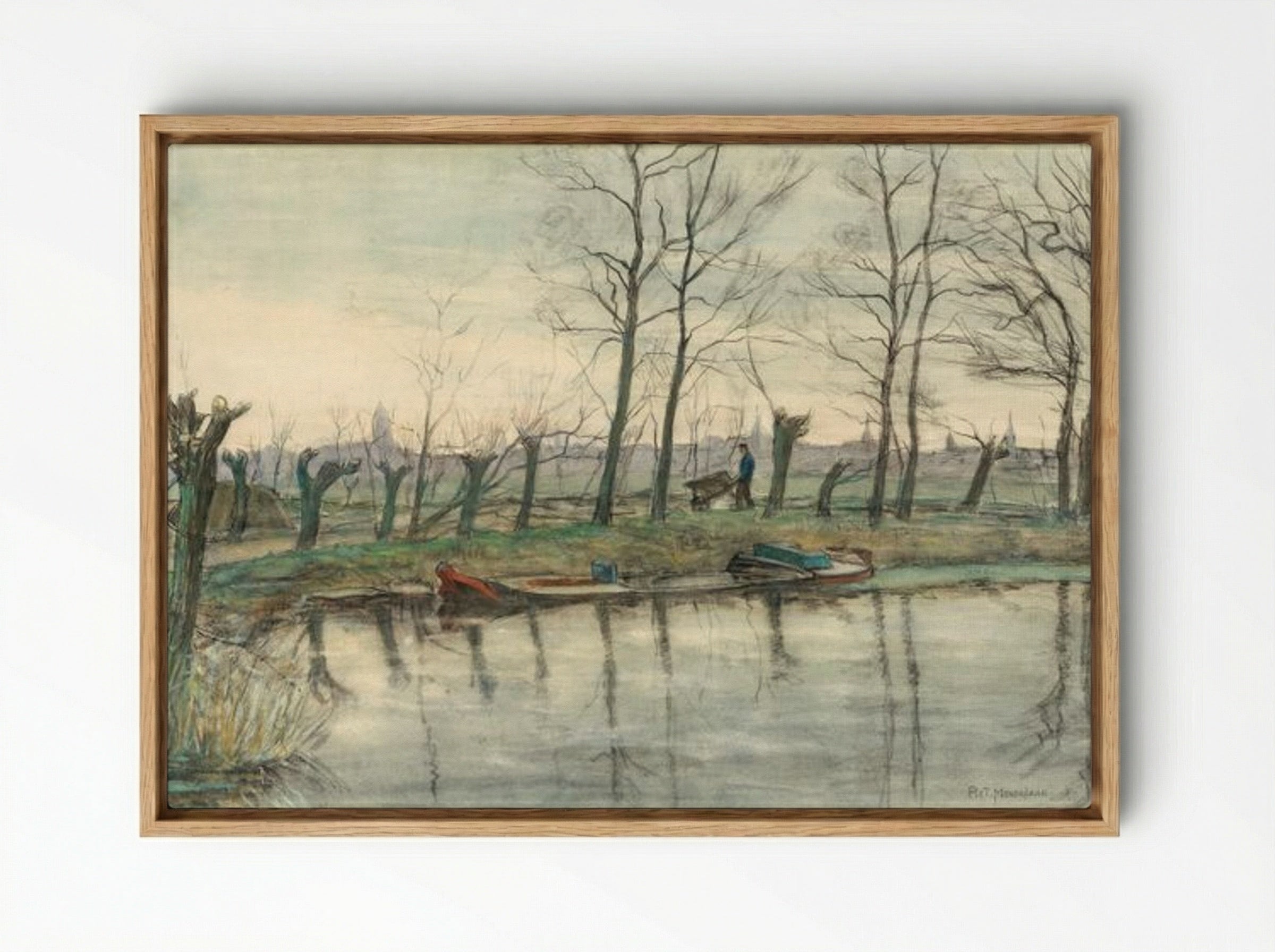 Amsterdam Skyline Viewed from the West - Piet Mondrian - Framed Canvas Wood