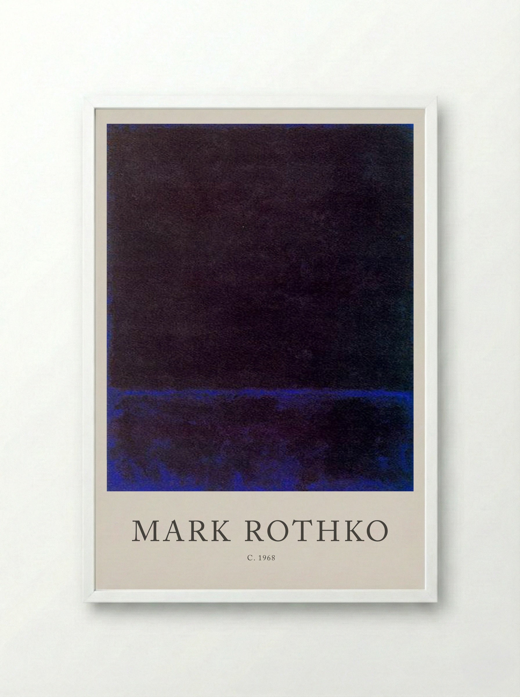 Untitled (Dark Blue Band, c. 1968) - Mark Rothko - Framed Print White