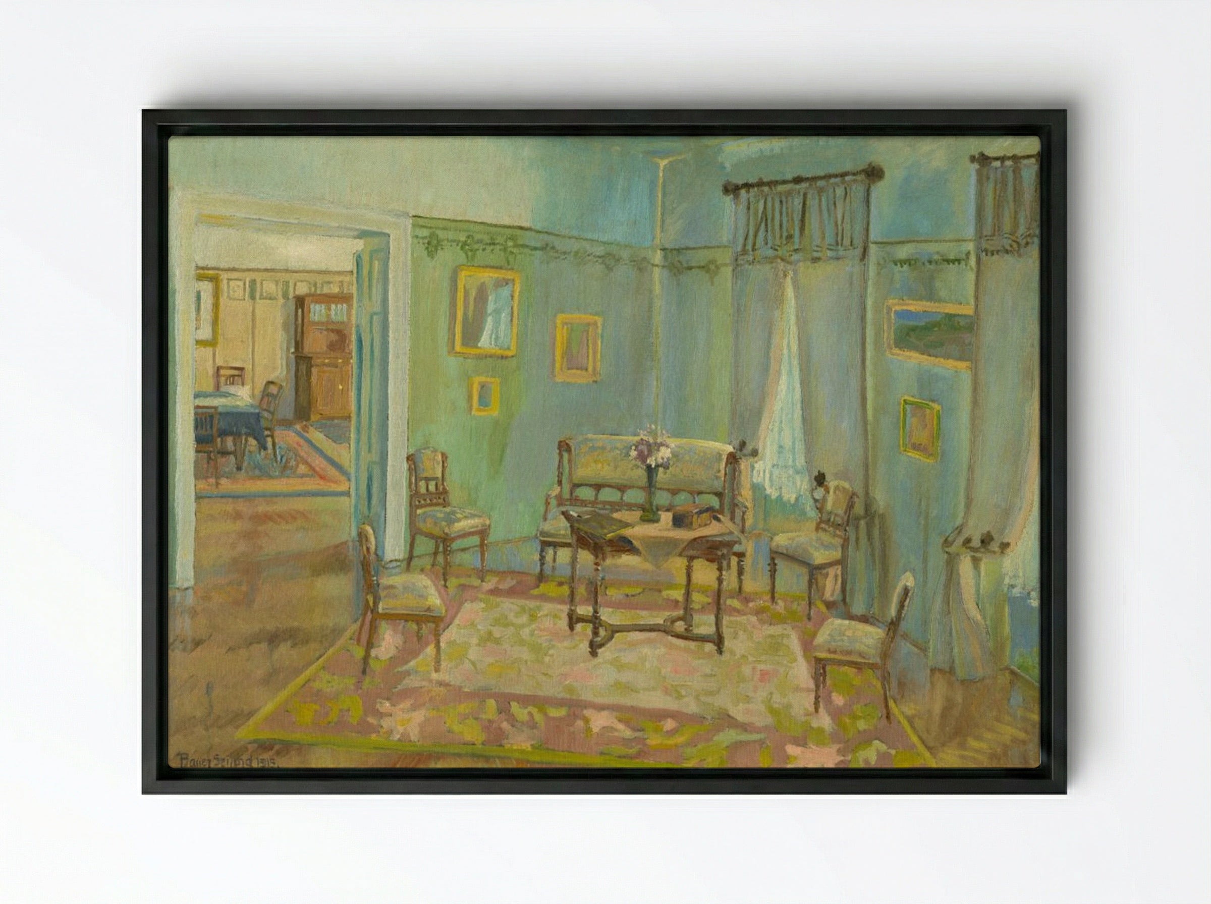 Room Interior - Konstantin Bauer - Framed Canvas Black