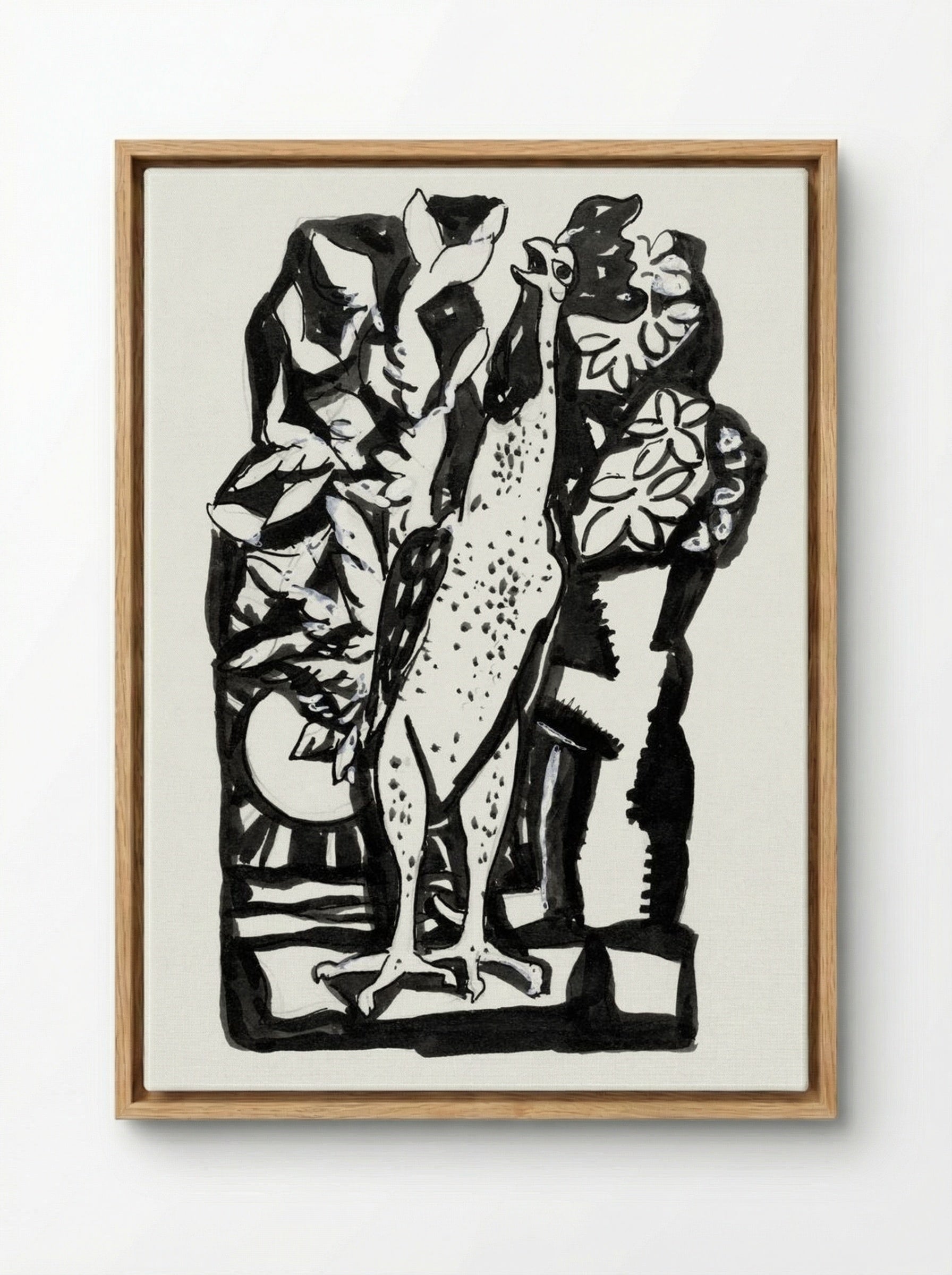 Crowing Rooster - Leo Gestel - Framed Canvas Wood