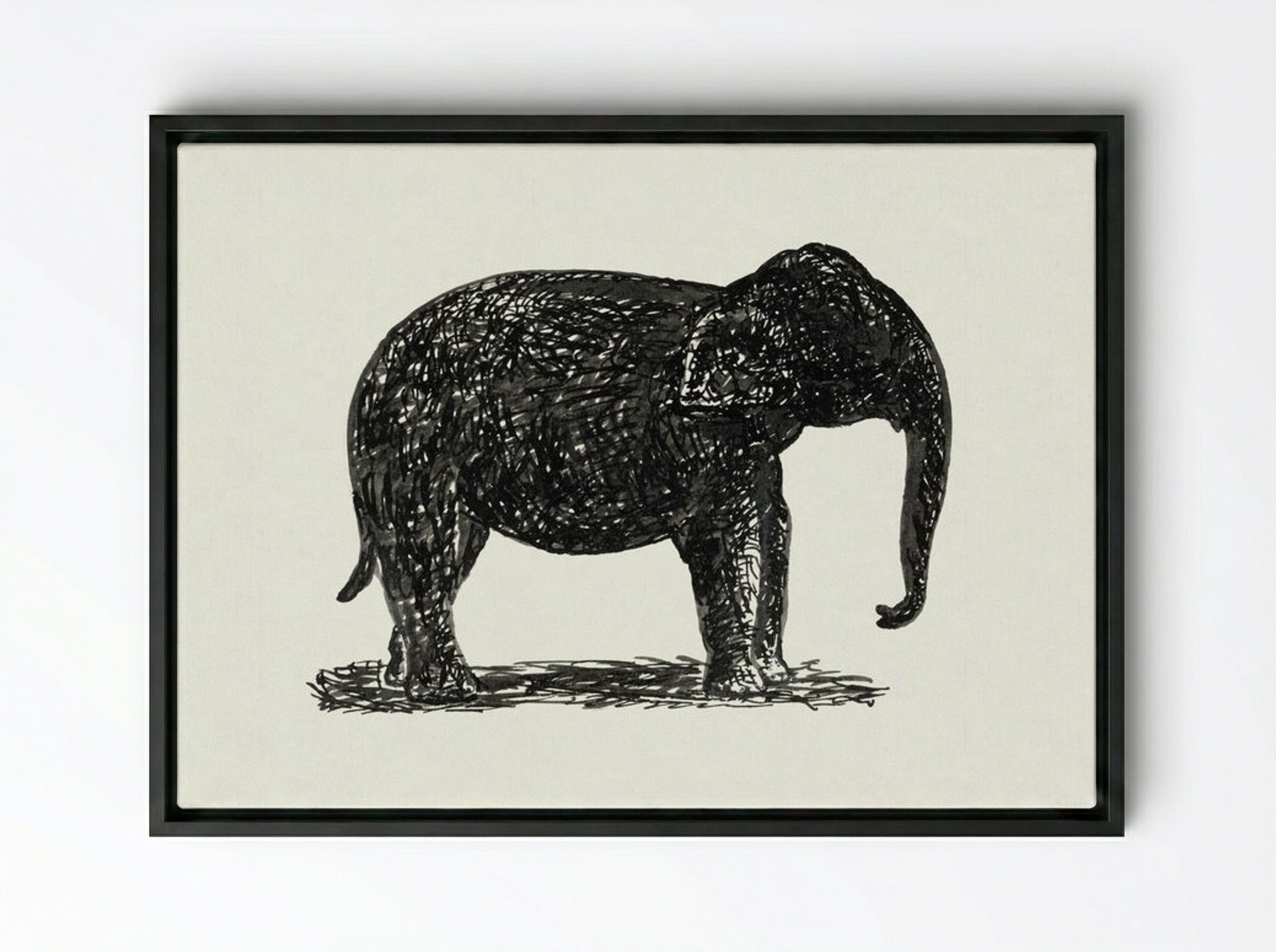 Elephant - Leo Gestel - Framed Canvas Black
