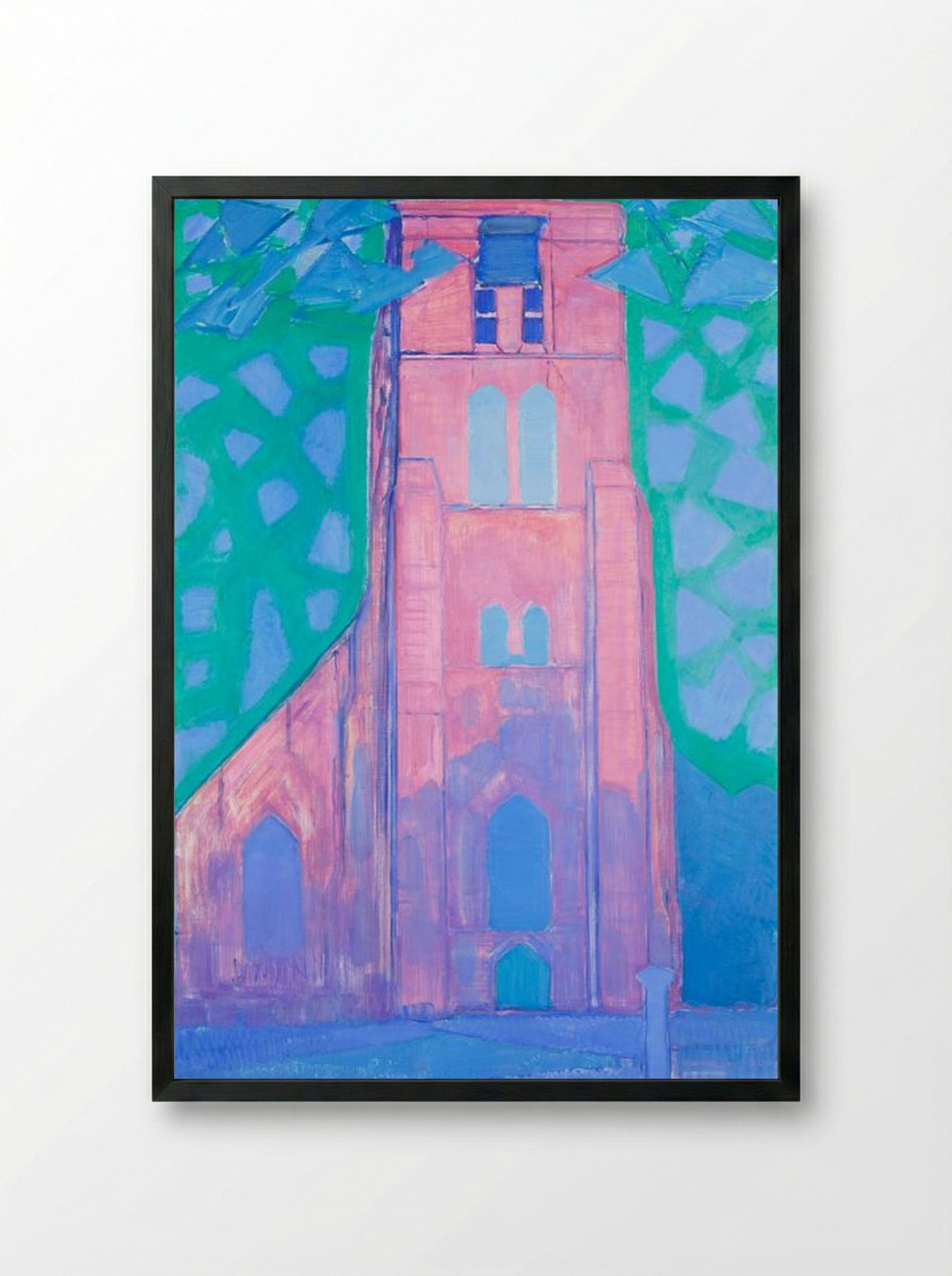 Church Tower at Domburg - Piet Mondrian - Framed Print Black