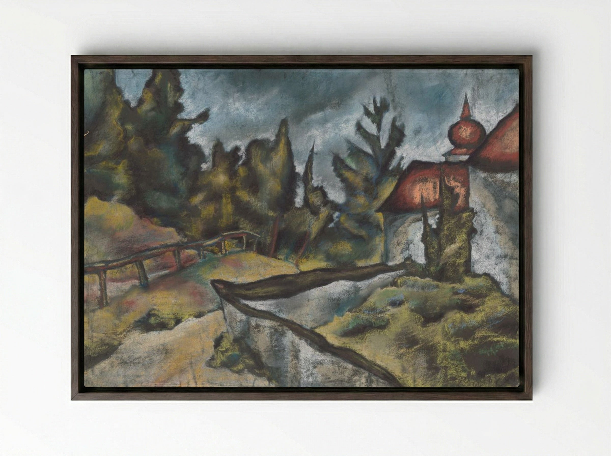 Kosice Calvary - Konstantin Bauer - Framed Canvas Dark Wood