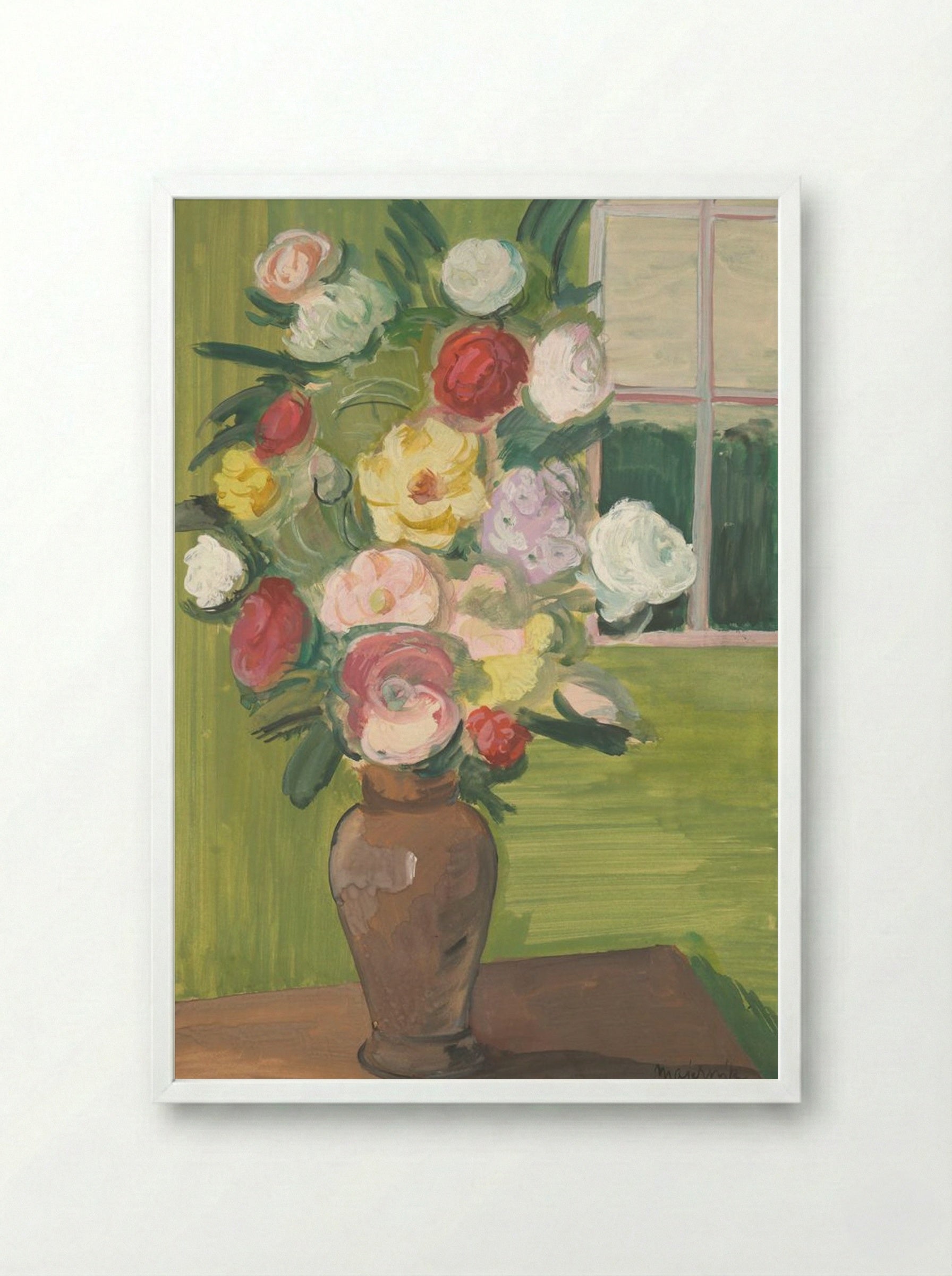 Bouquet - Cyprián Majerník - Framed Print White