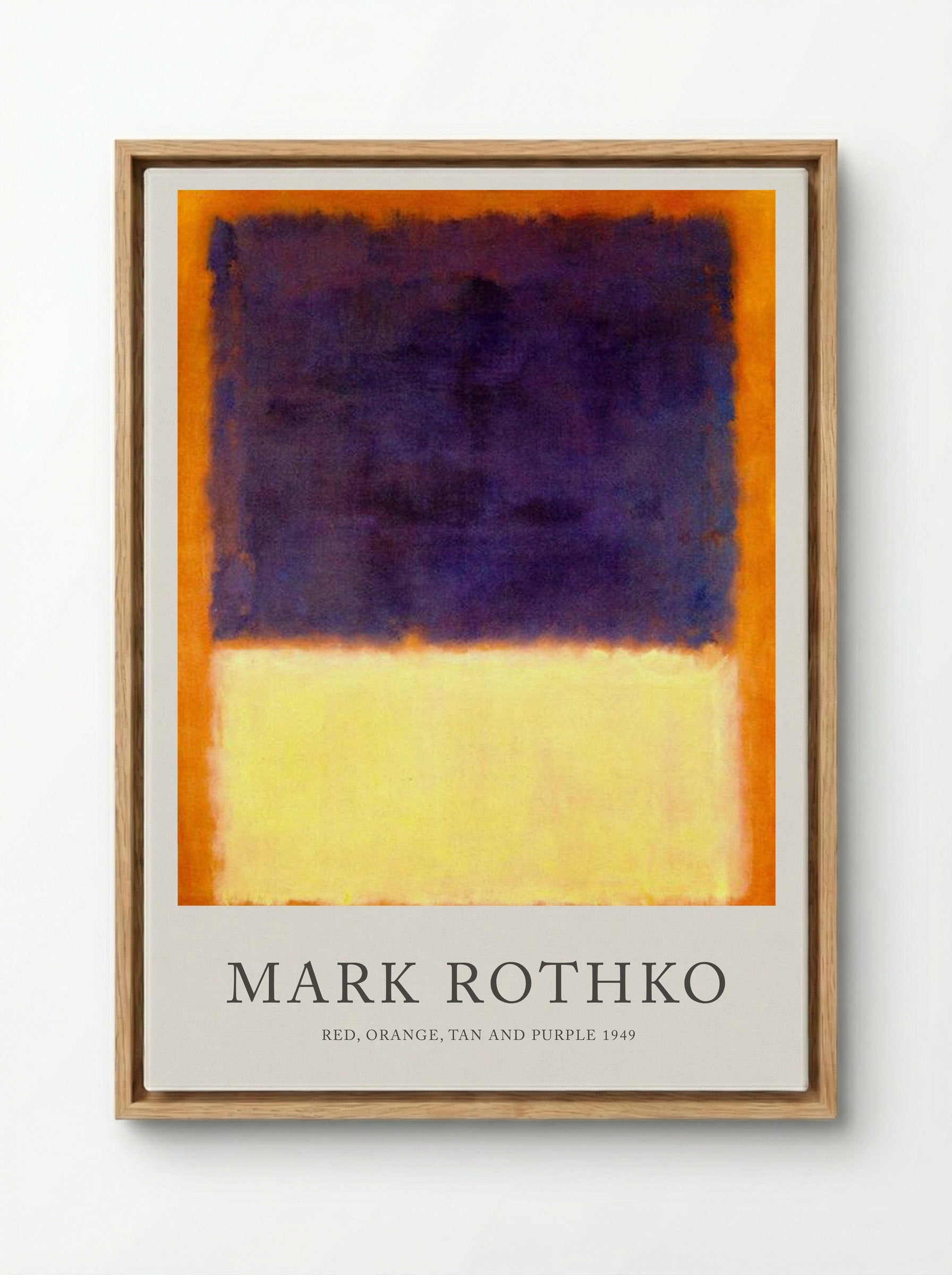 Red, Orange, Tan and Purple - Mark Rothko - Framed Canvas Wood