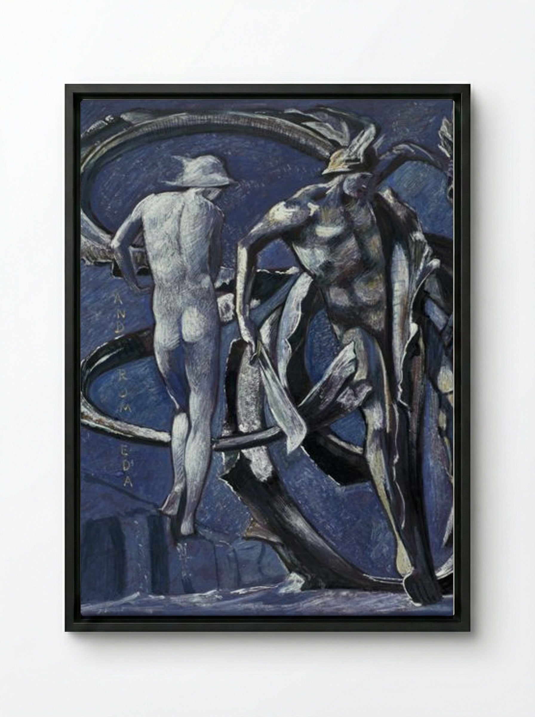 Study for 'Perseus and Andromeda: The Doom Fulfilled' - Edward Burne-Jones - Framed Canvas Black