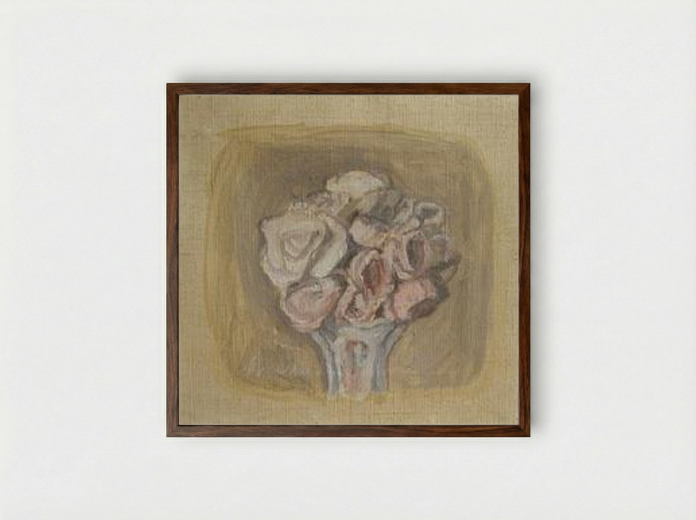 Natura Morta (Still Life with Flowers) - Giorgio Morandi - Framed Print Dark Wood