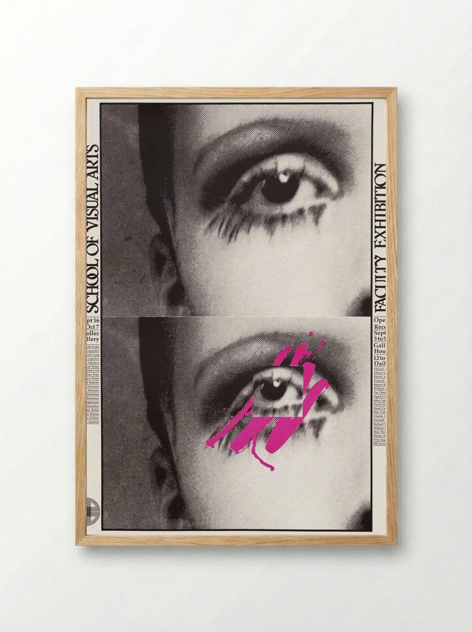 School of Visual Arts Faculty Exhibition Poster - Fine Art Print - Framed Print Wood