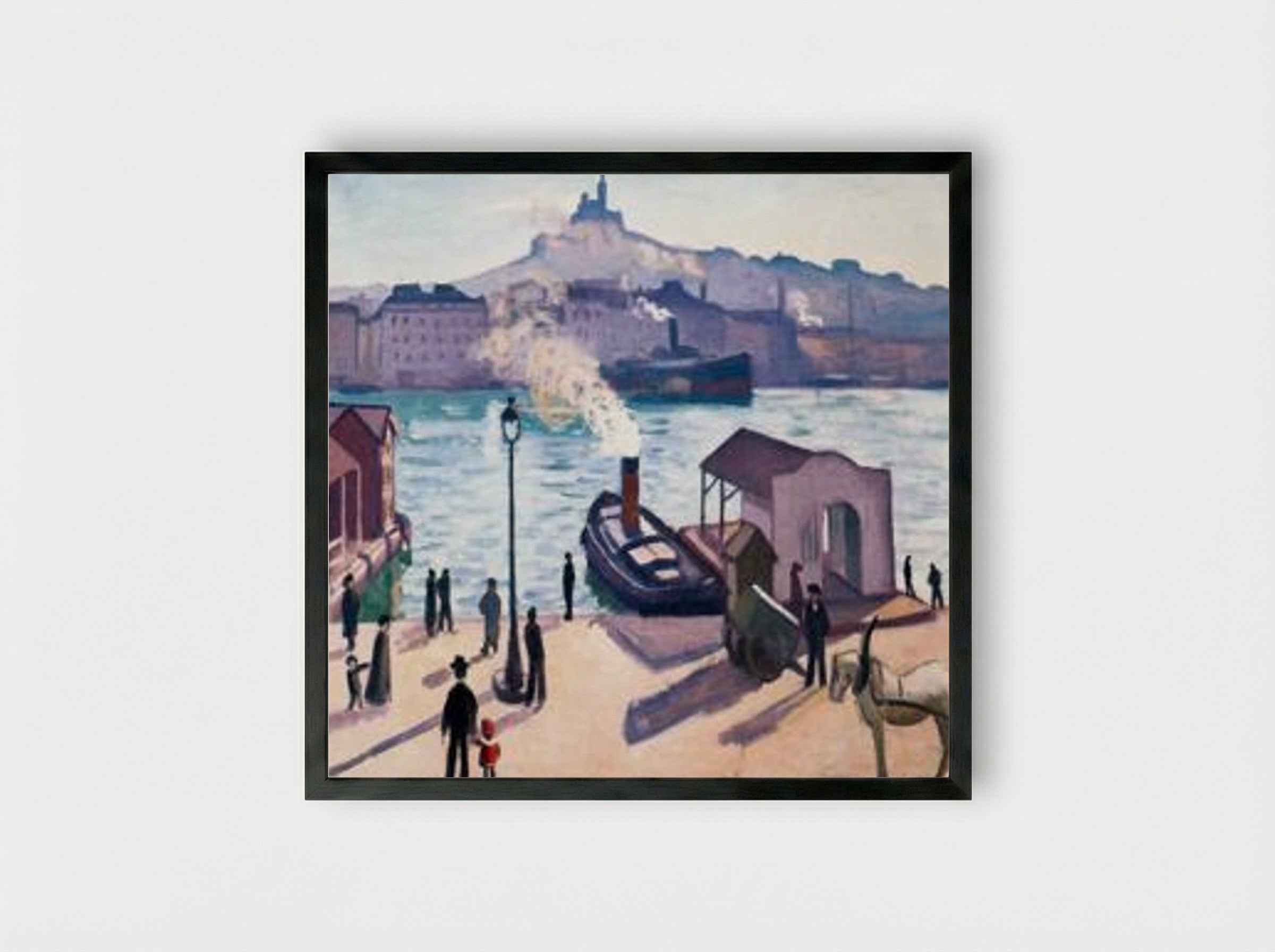 A Horse in Marseille - Albert Marquet - Framed Print Black
