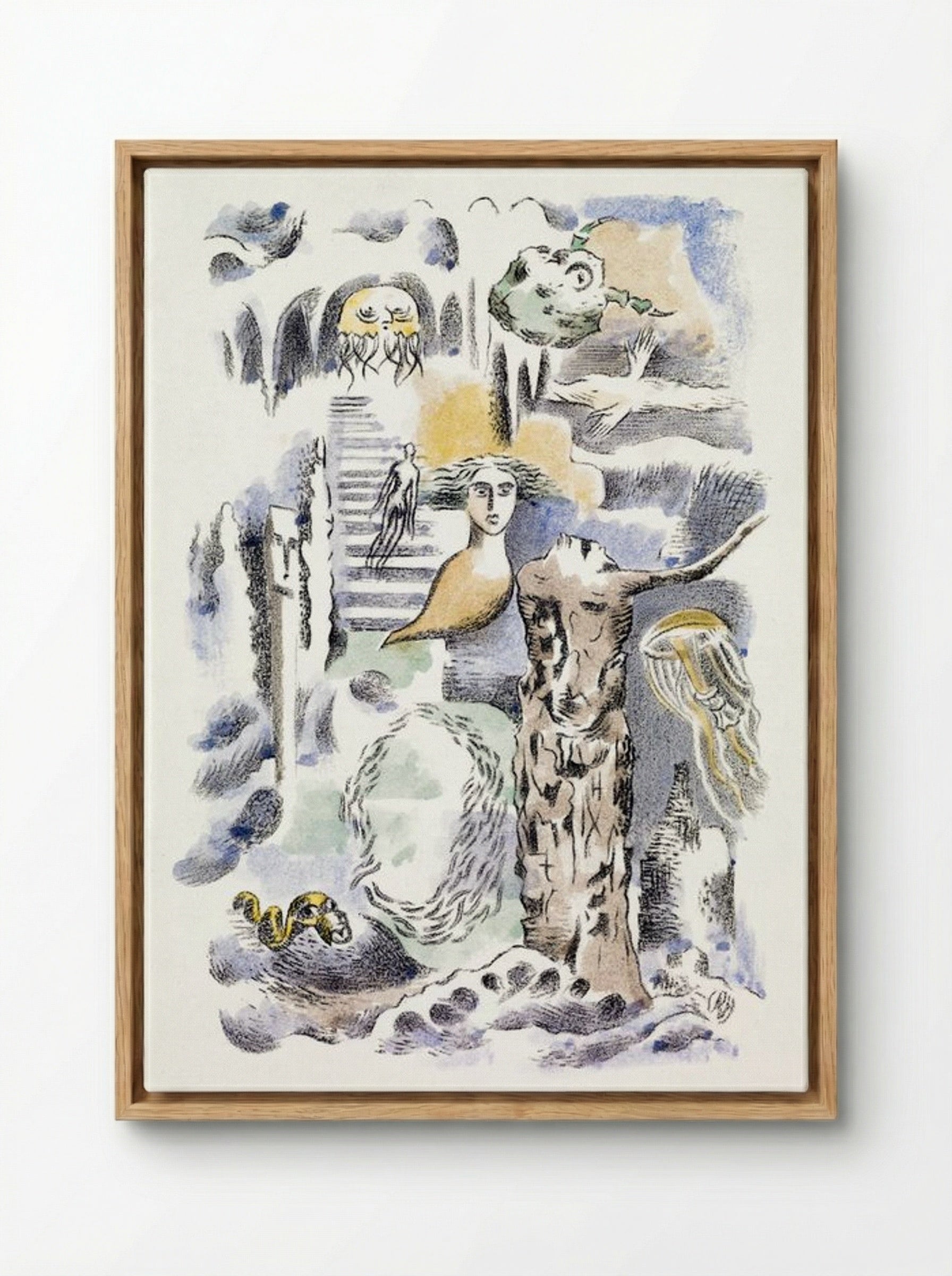 Design for Urne Buriall and Ghosts - Paul Nash - Framed Canvas Wood