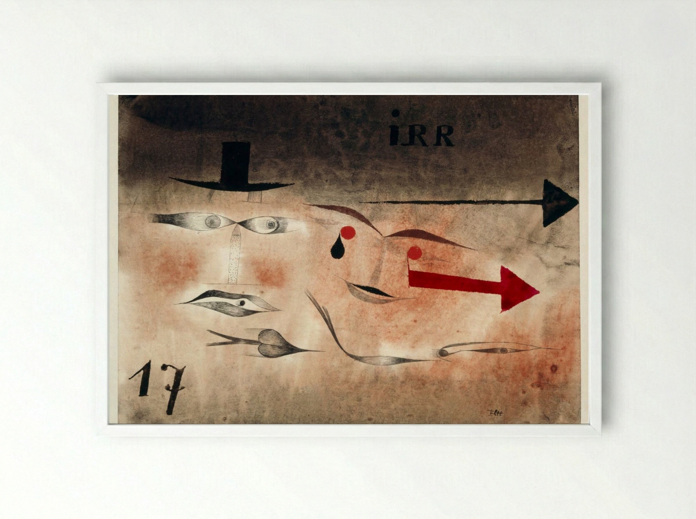 Seventeen Crazy! (Siebzehn Verrückt!) - Paul Klee - Framed Print White