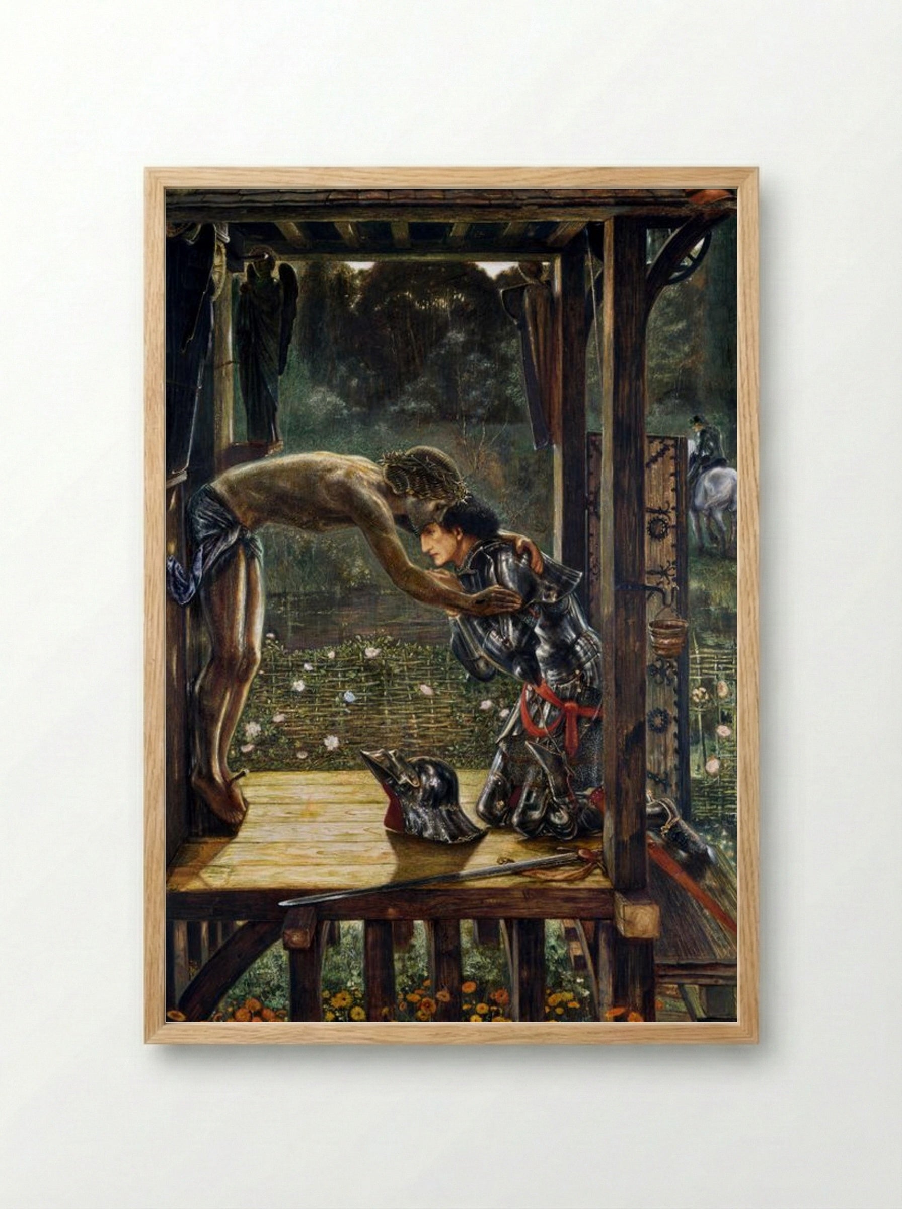 The Merciful Knight - Edward Burne-Jones - Framed Print Wood