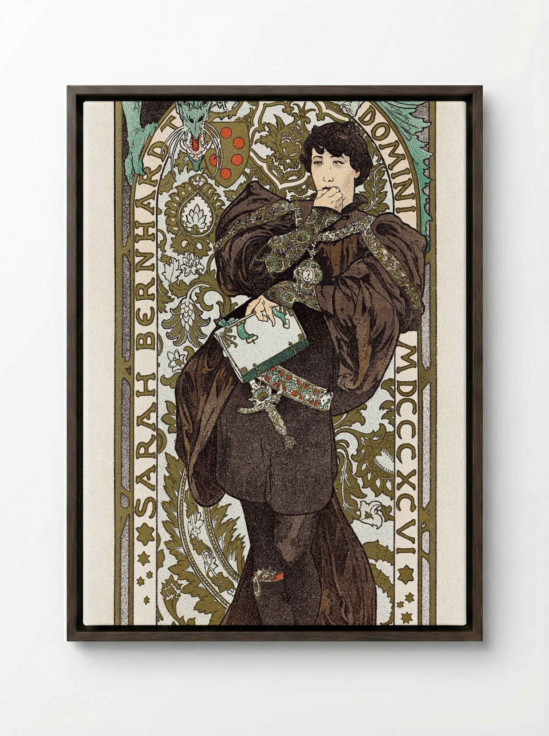 Lorenzaccio - Alphonse Mucha - Framed Canvas Dark Wood