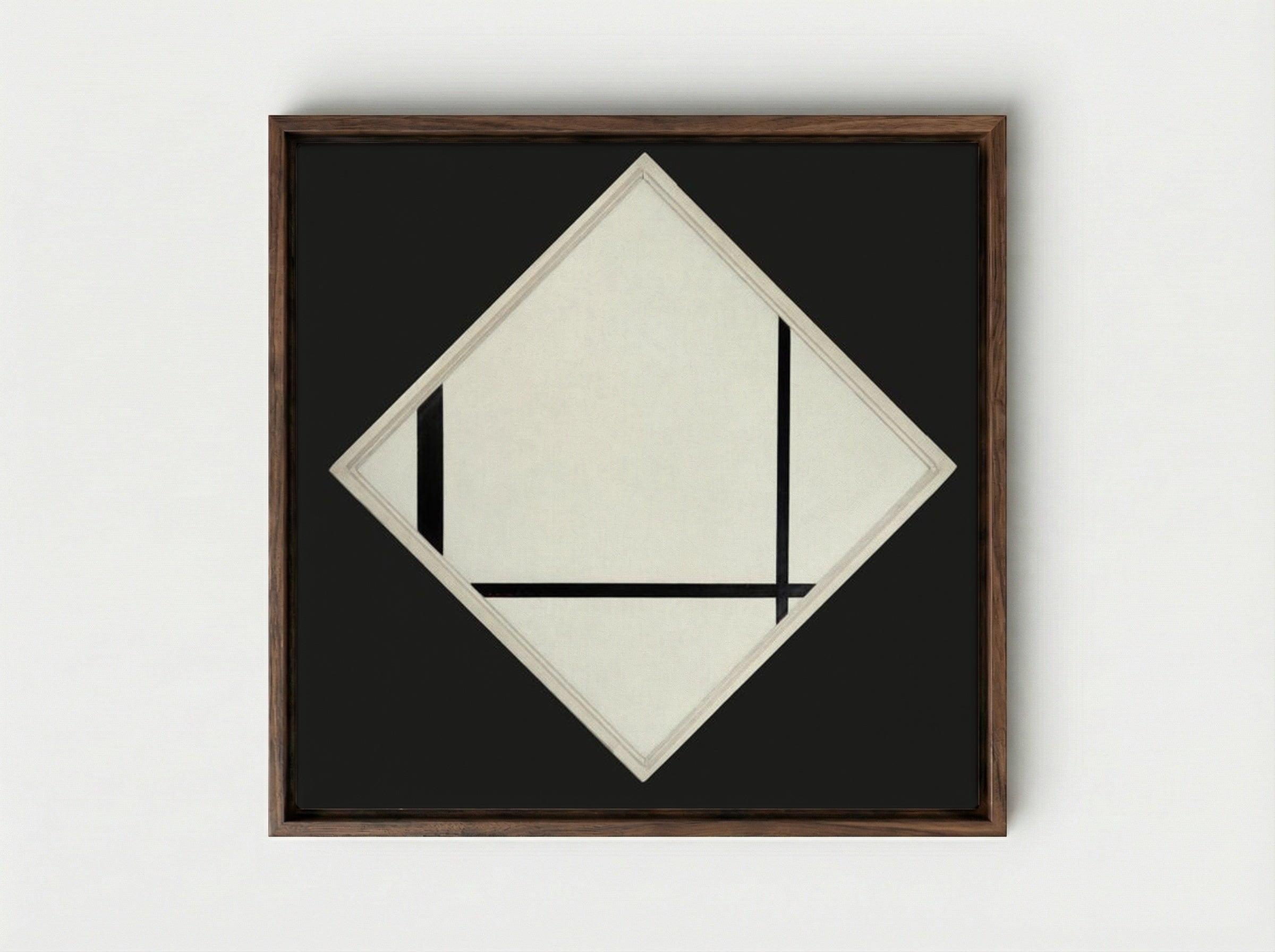 Fox Trot A - Piet Mondrian - Framed Canvas Dark Wood