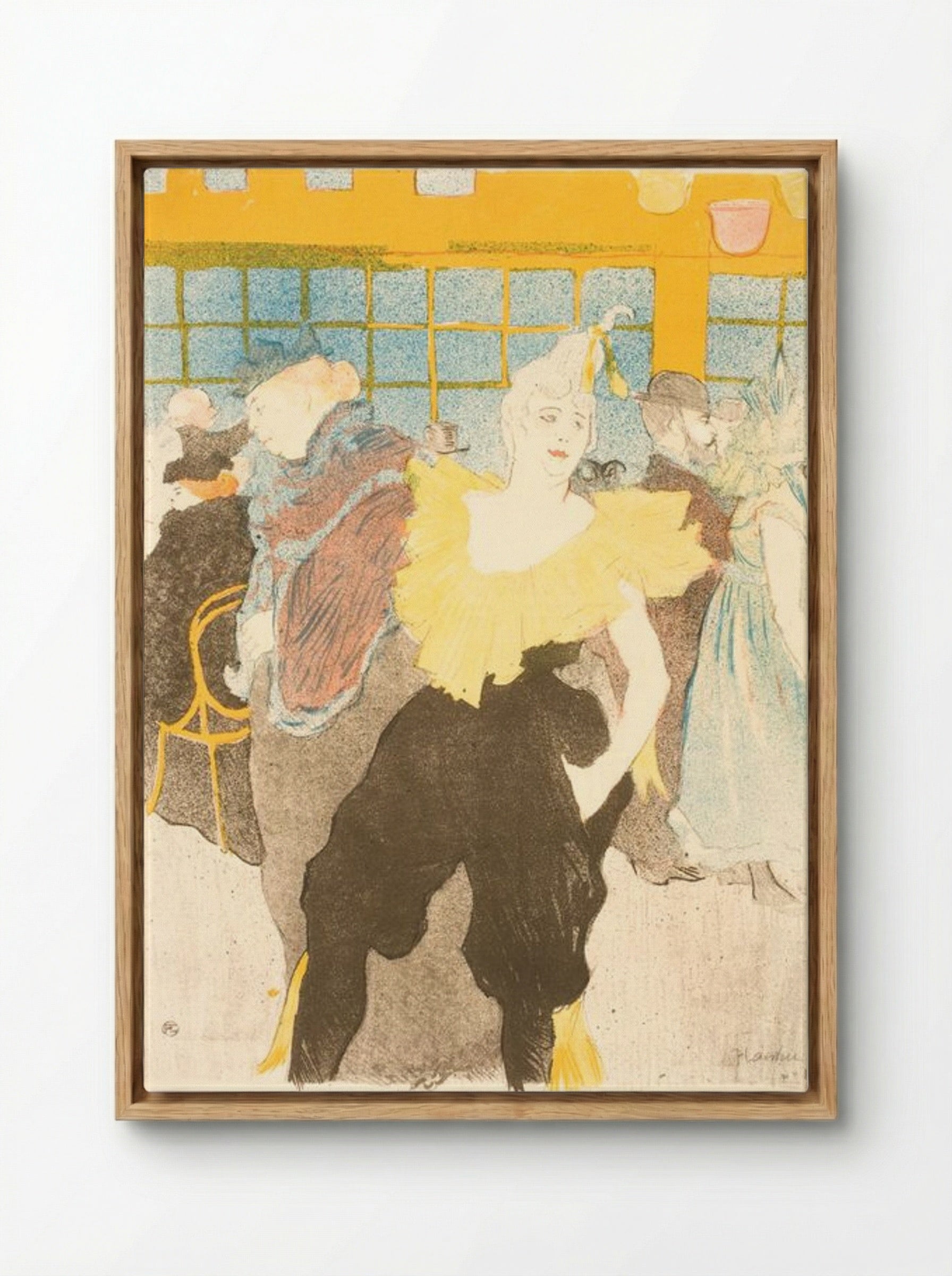 La Clownesse au Moulin Rouge - Henri de Toulouse-Lautrec - Framed Canvas Wood