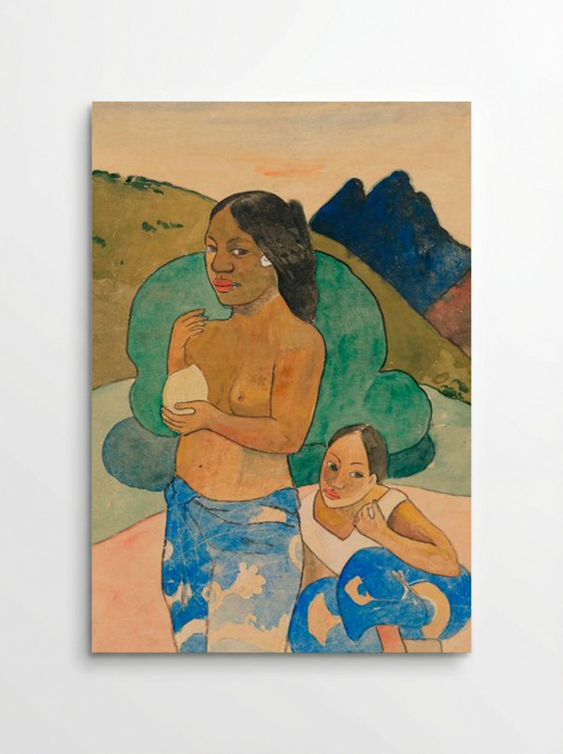 Two Tahitian Women in a Landscape - Paul Gauguin - Poster