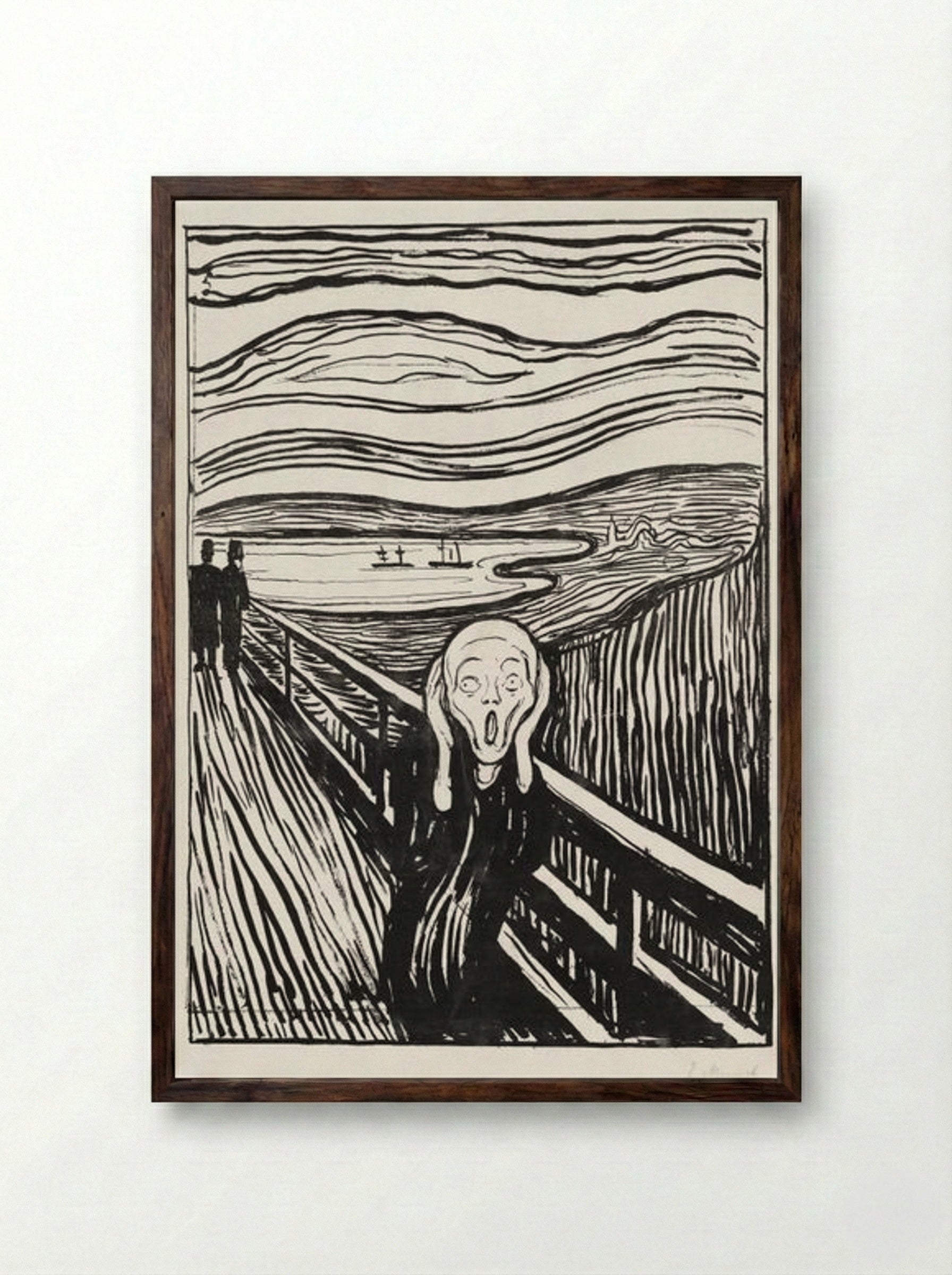 The Scream - Edvard Munch - Framed Print Dark Wood