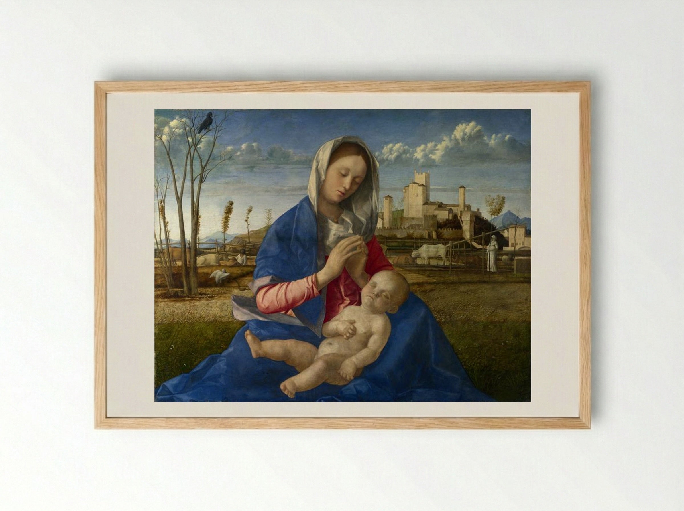Madonna of the Meadow - Giovanni Bellini - Framed Print Wood