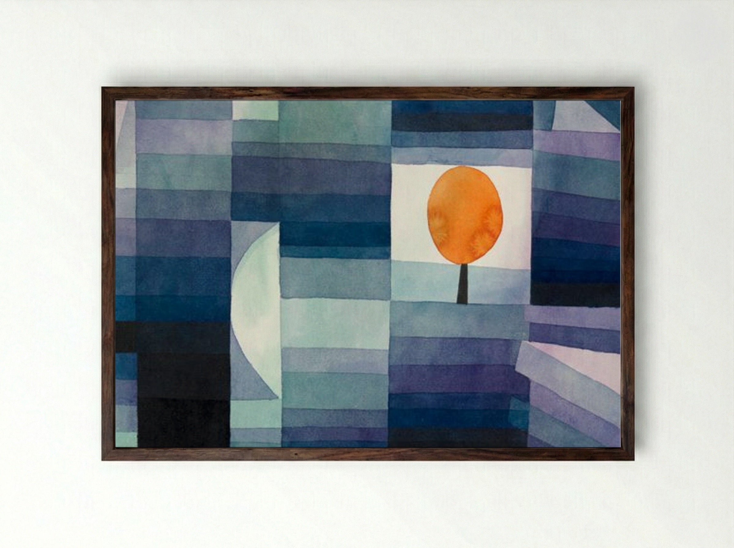 The Harbinger of Autumn - Paul Klee - Framed Print Dark Wood